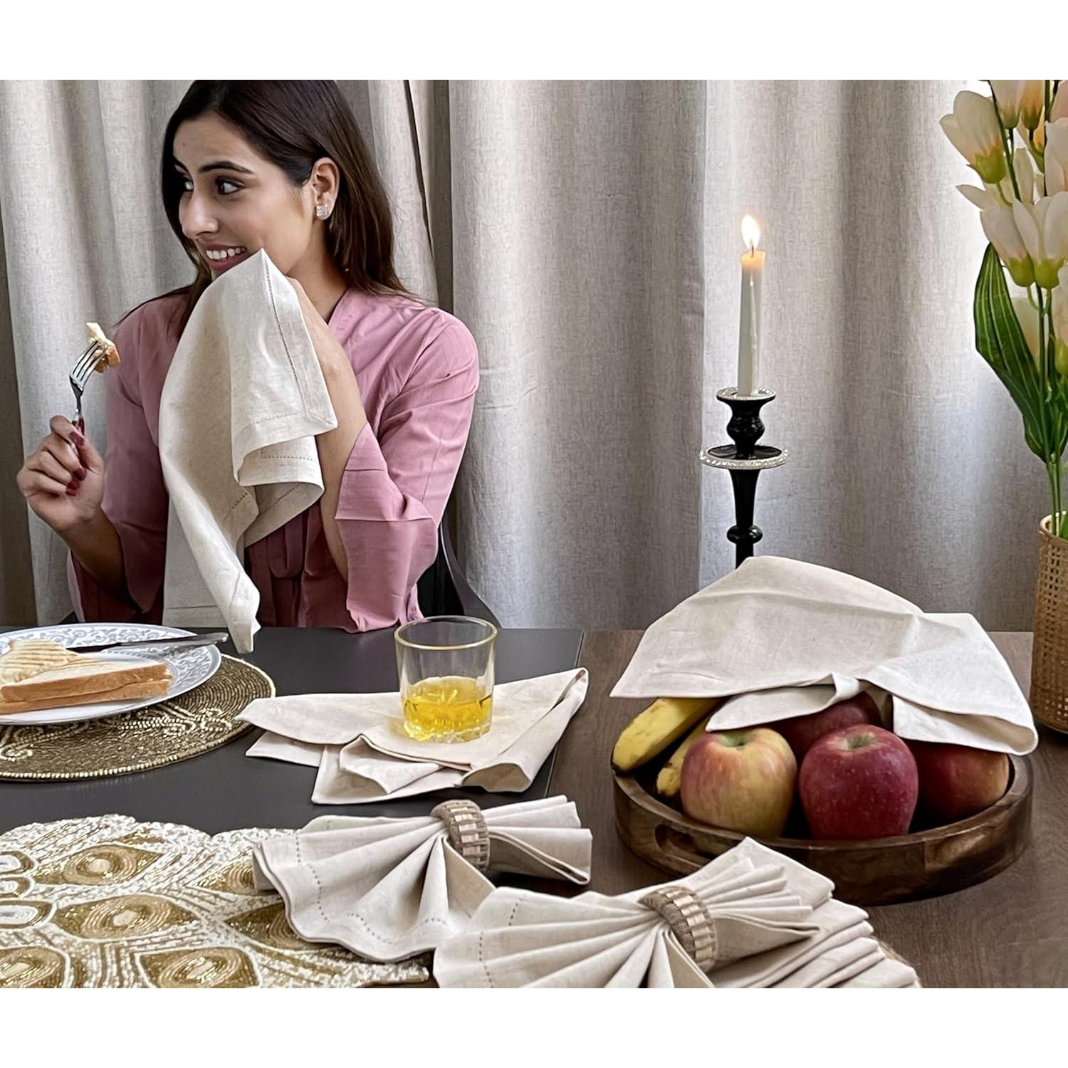 Juego de 12 Servilletas de Tela de Lino Bedding Craft 45.72 cm