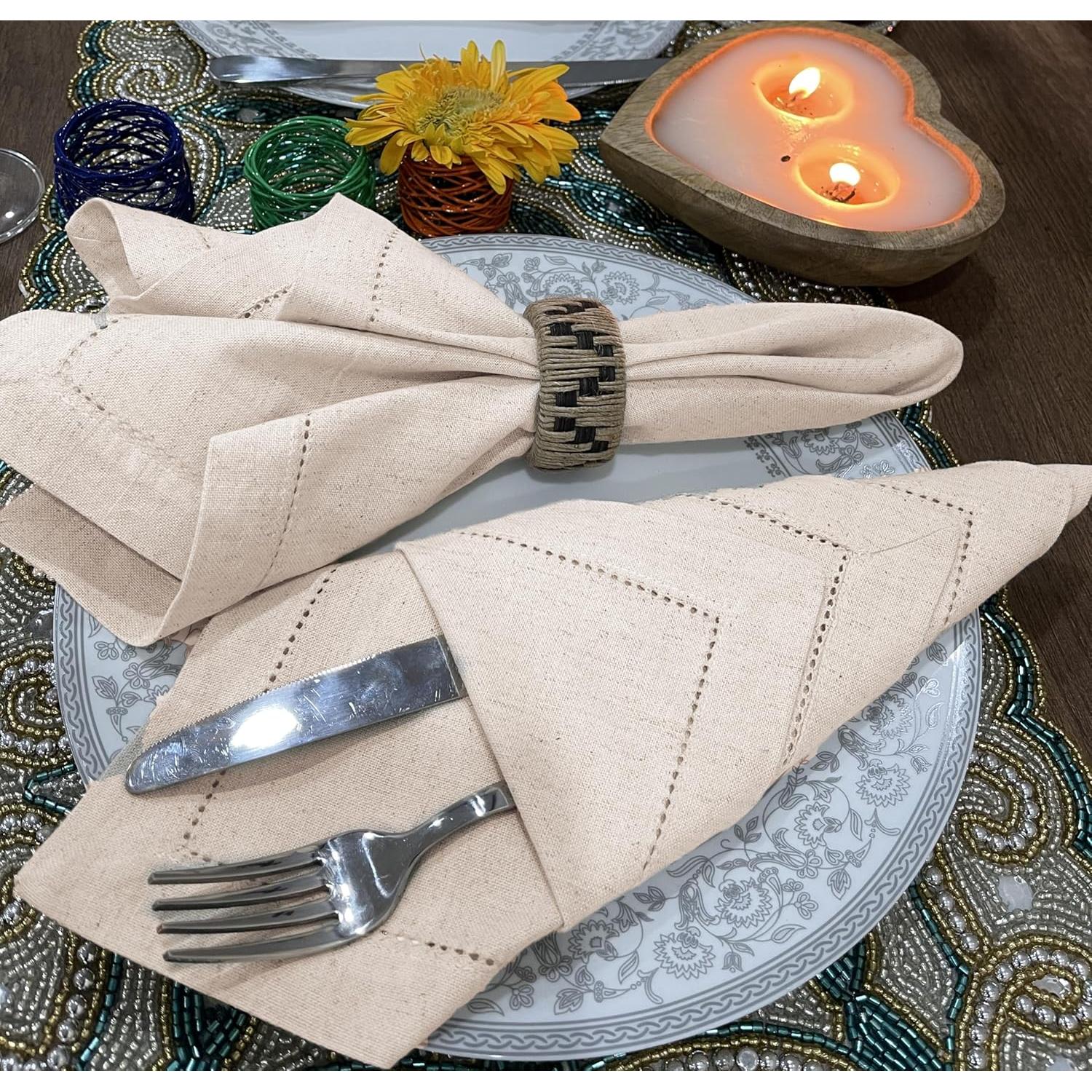 Juego de 12 Servilletas de Tela de Lino Bedding Craft 45.72 cm