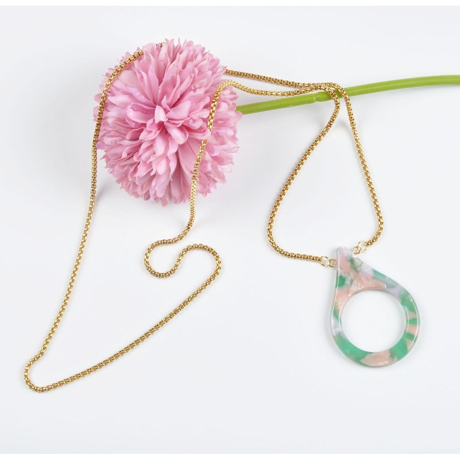 Cadena de gafas para mujeres YJGQ-001 acero inoxidable dorado