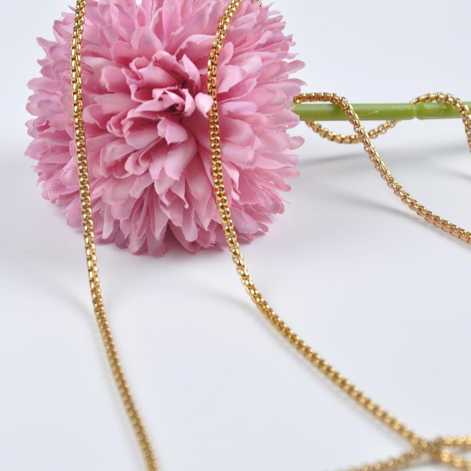 Cadena de gafas para mujeres YJGQ-001 acero inoxidable dorado