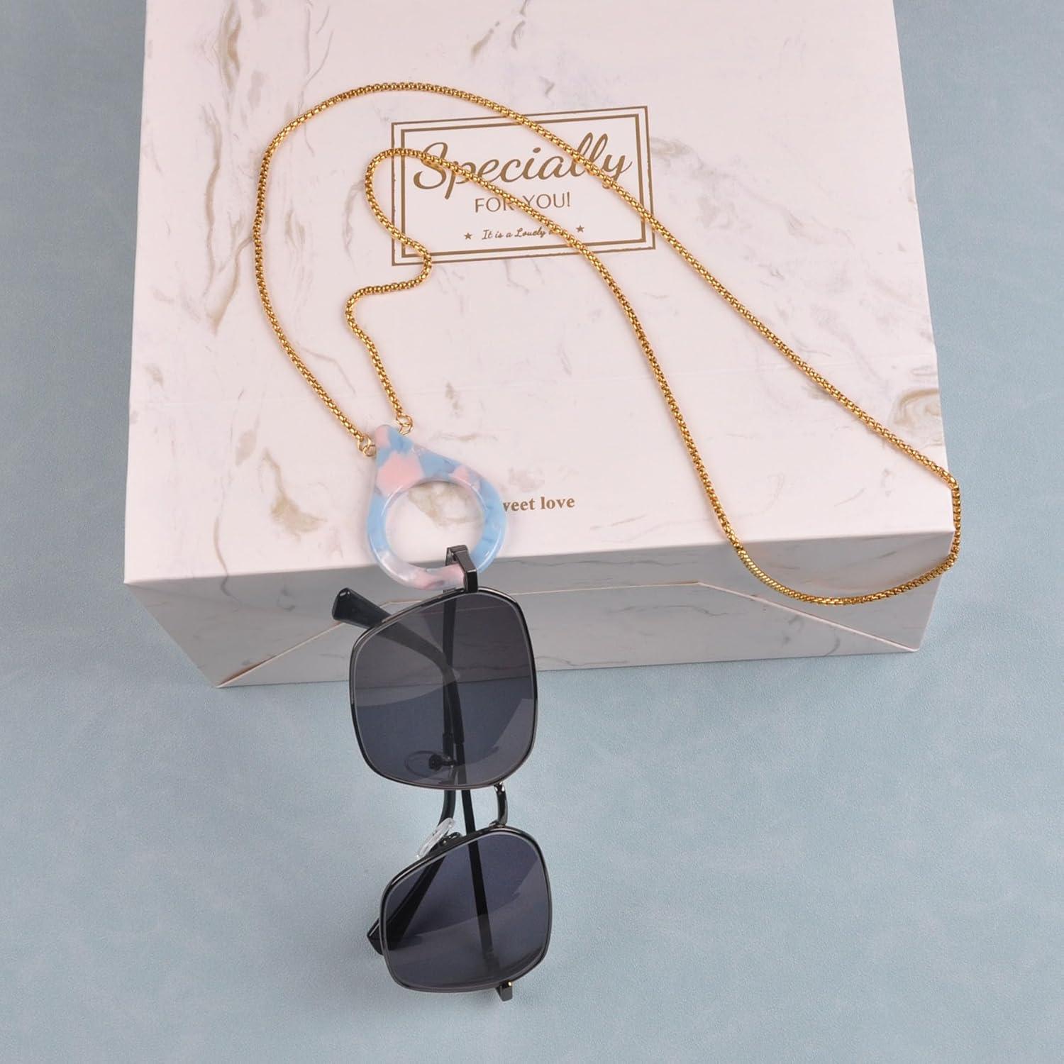 Cadena de Gafas de Sol Acero Inoxidable Dorado 75 cm