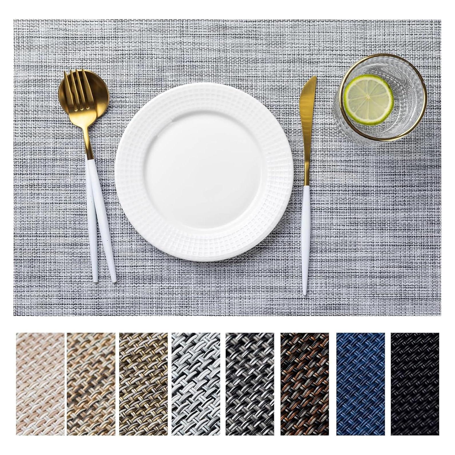 Conjunto de 4 Manteles Rectangulares LEXMORE de Vinilo Gris