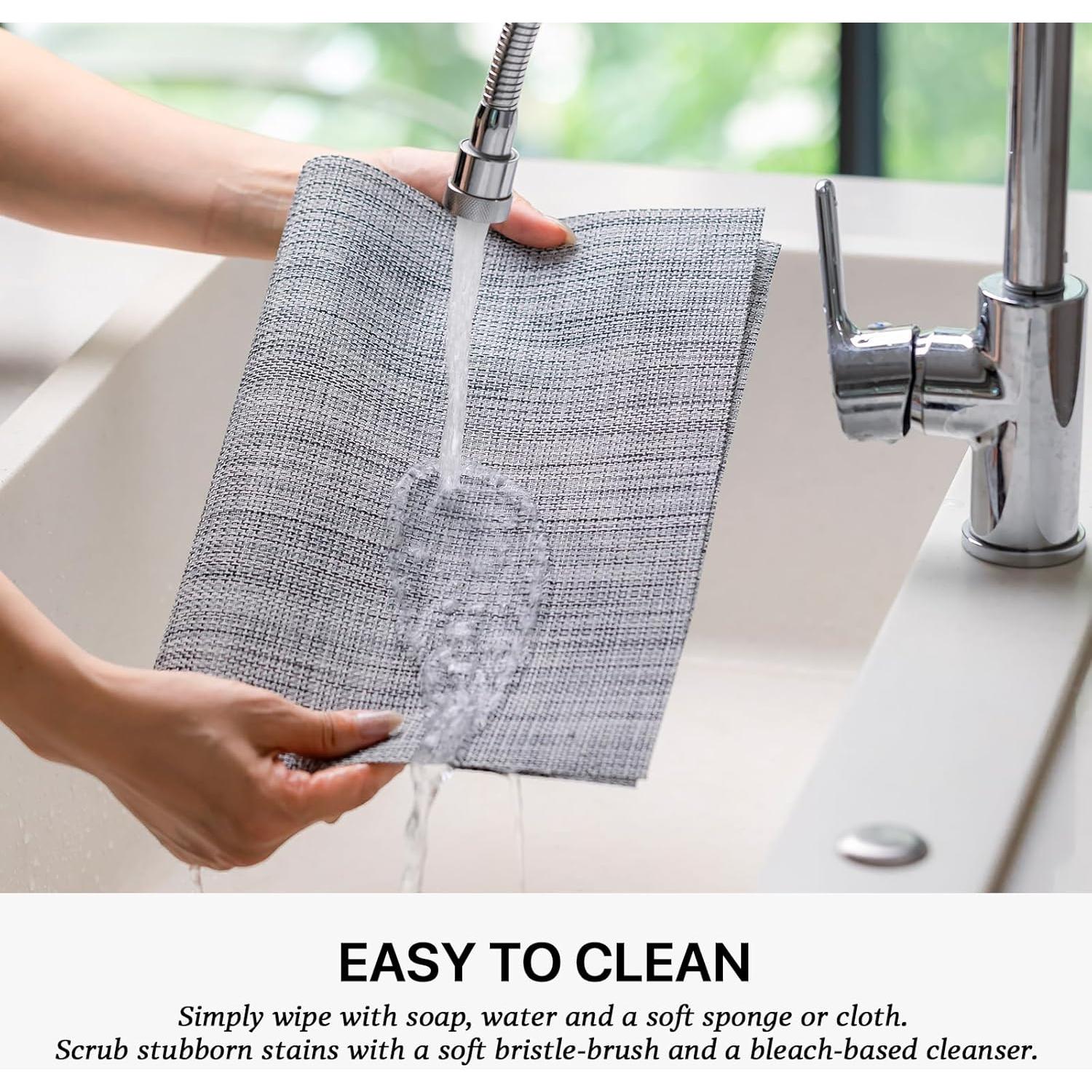 Conjunto de 4 Manteles Rectangulares LEXMORE de Vinilo Gris