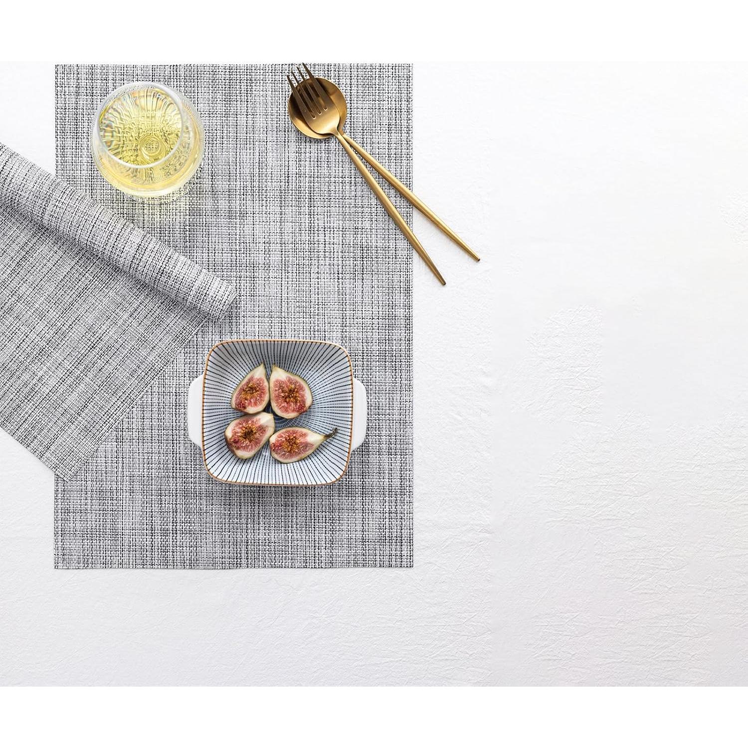 Conjunto de 4 Manteles Rectangulares LEXMORE de Vinilo Gris