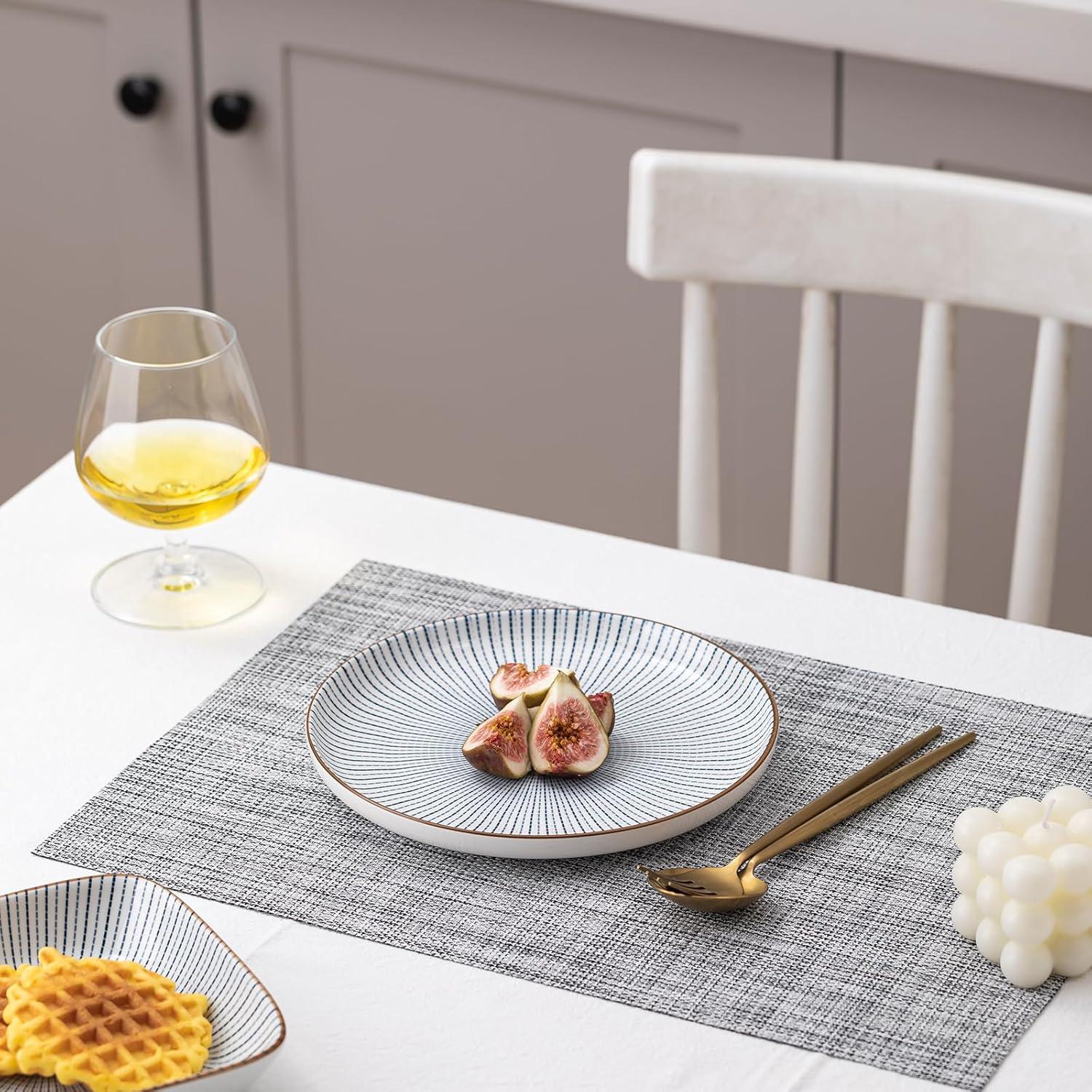 Conjunto de 4 Manteles Rectangulares LEXMORE de Vinilo Gris