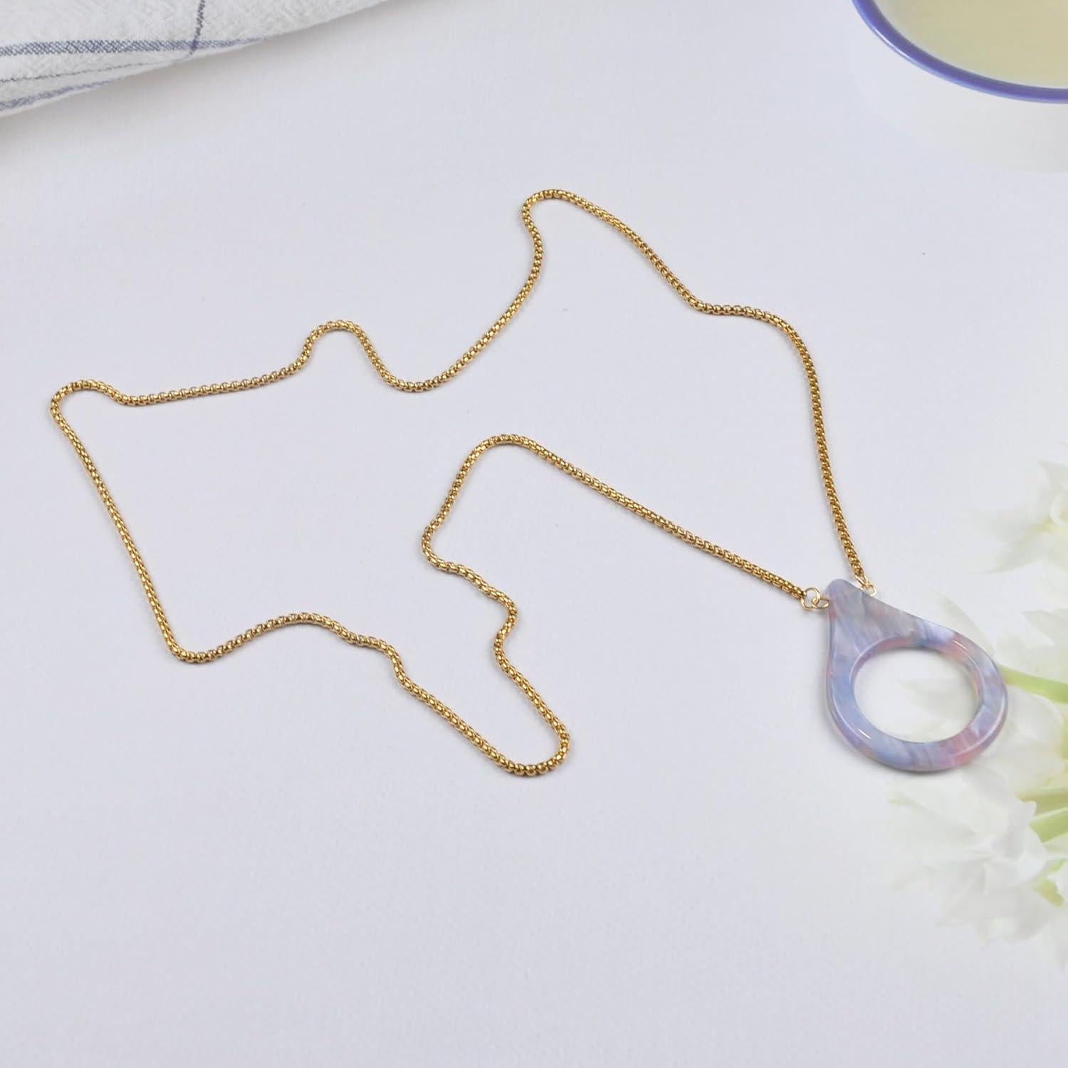 Cadena de gafas para mujeres YJGQ-001 acero inoxidable dorado