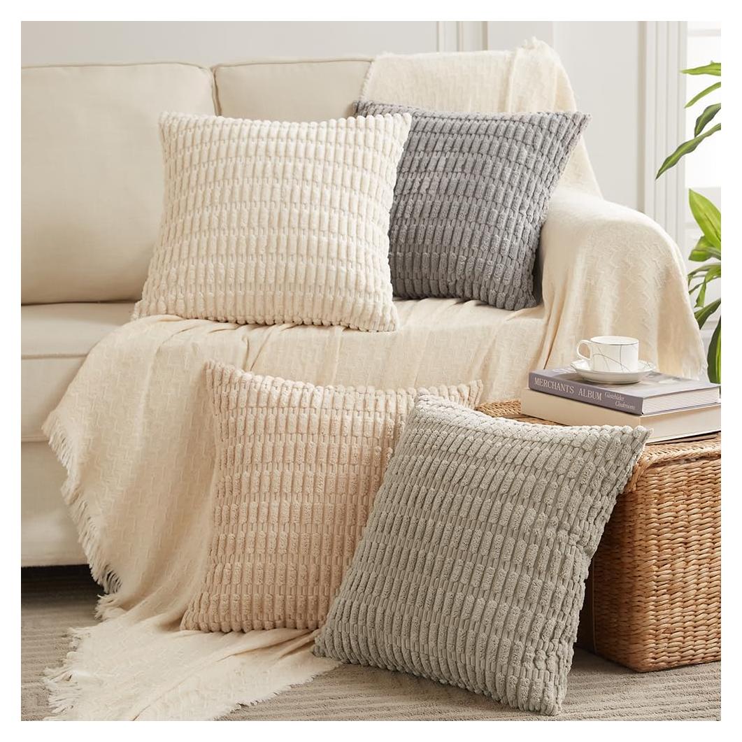 Fancy Homi 4 Fundas de Almohadas Decorativas 45x45 cm Terciopelo