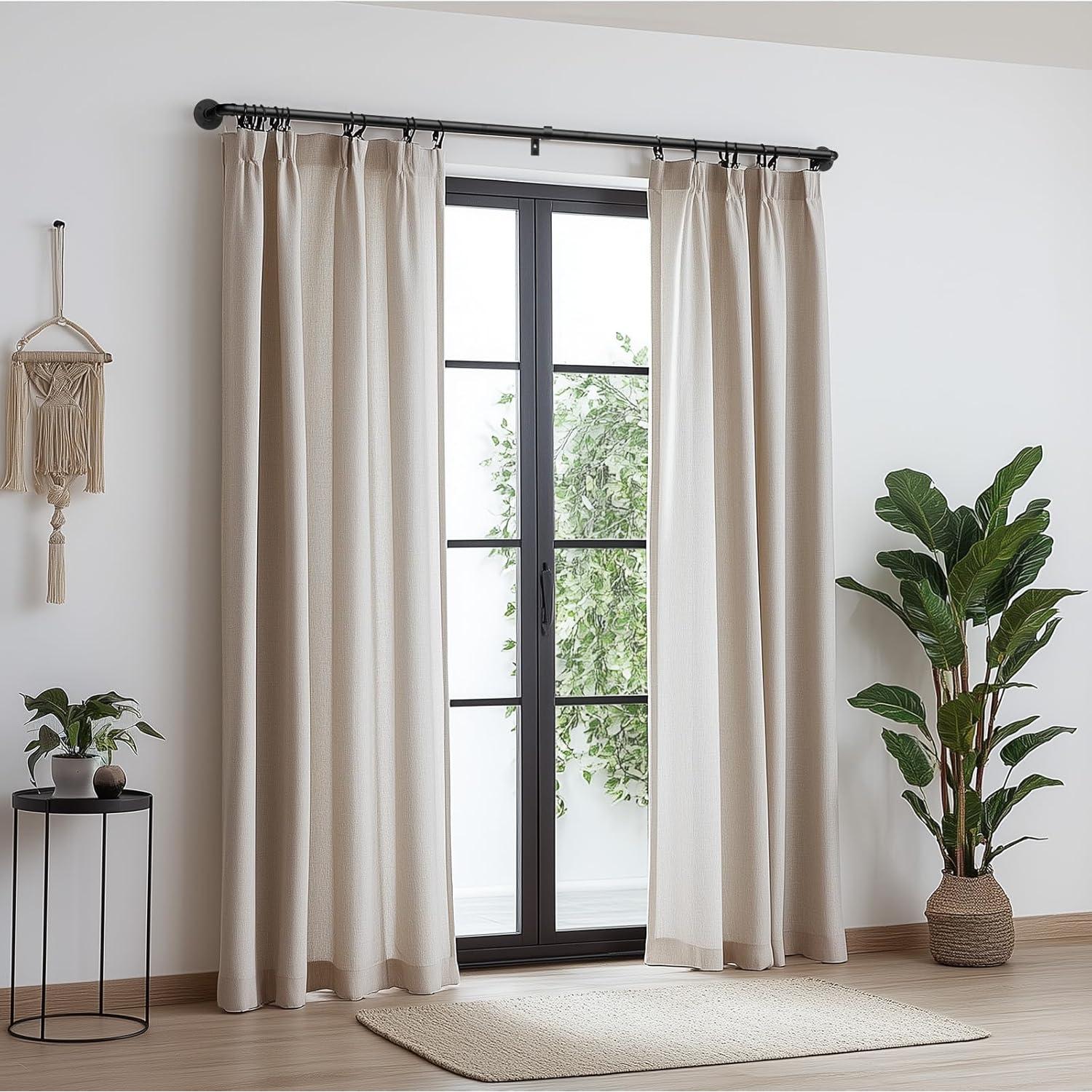 Barra de Cortina Ajustable Zeerobee Negra 66-120 cm Industrial