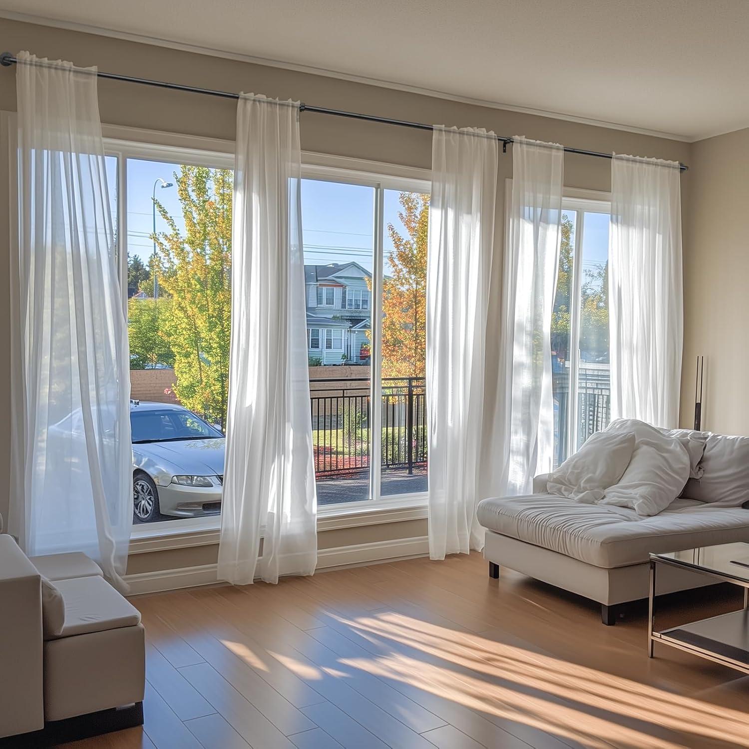 Barra de Cortina Ajustable Zeerobee Negra 66-120 cm Industrial