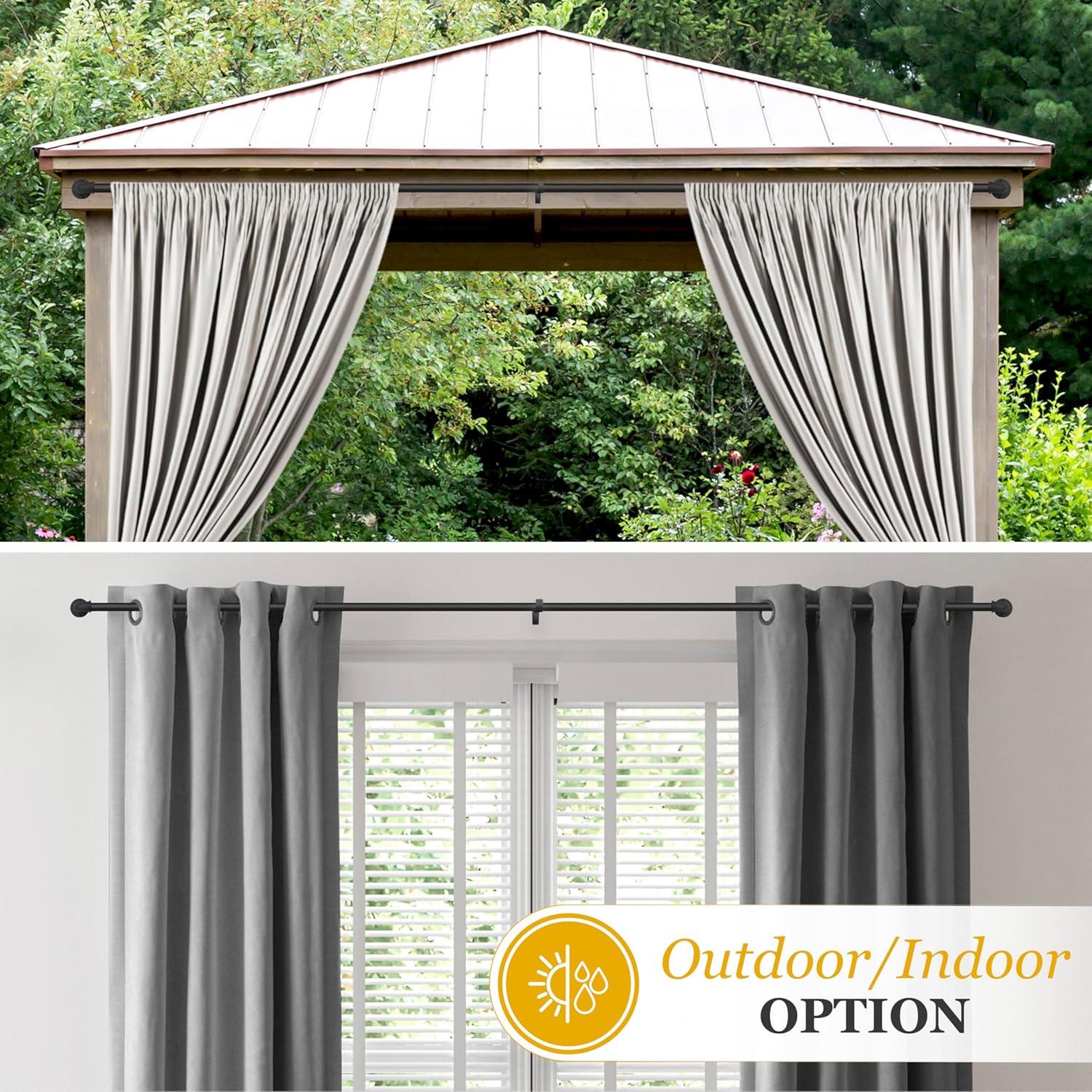 Barra de Cortina Kenney Adler Negra Ajustable 71-122 cm