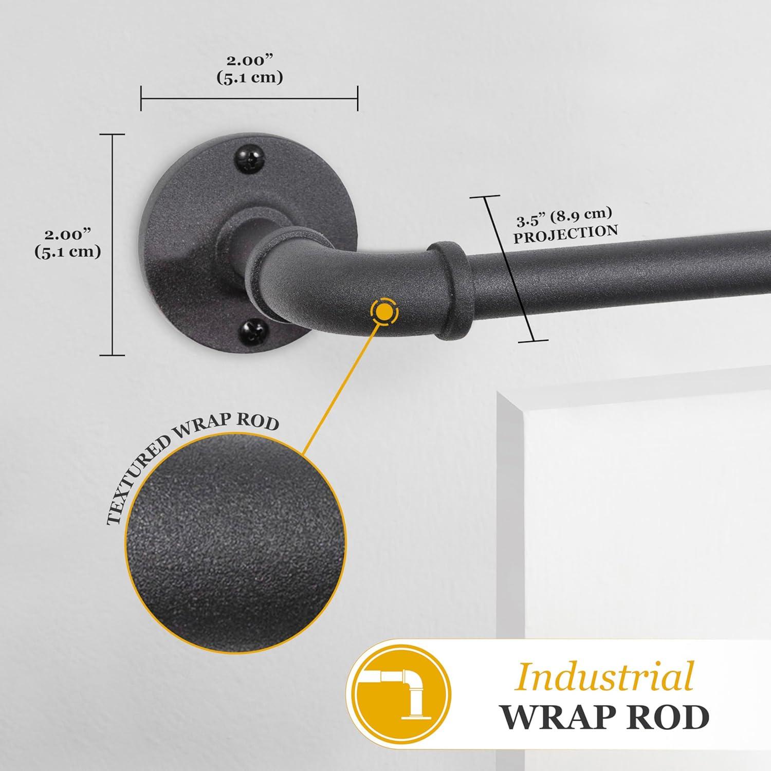 Barra de Cortina Kenney Adler Negra Ajustable 71-122 cm