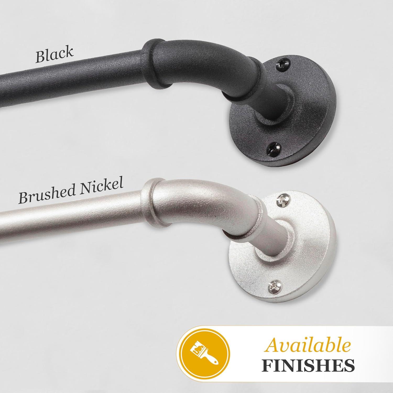 Barra de Cortina Kenney Adler Negra Ajustable 71-122 cm