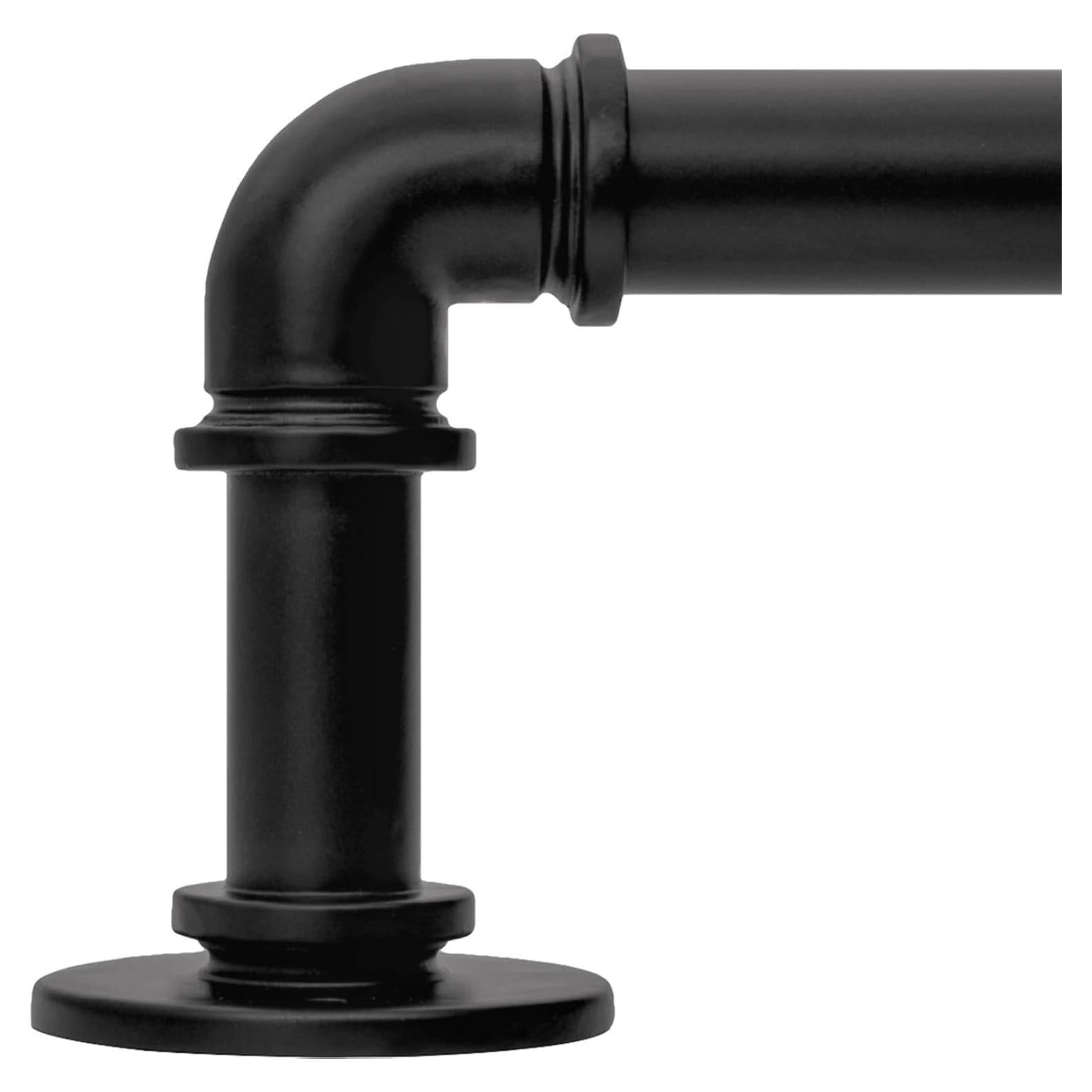 Varilla de Cortina Industrial Ajustable WORLD RODS 46 a 223 cm Negro