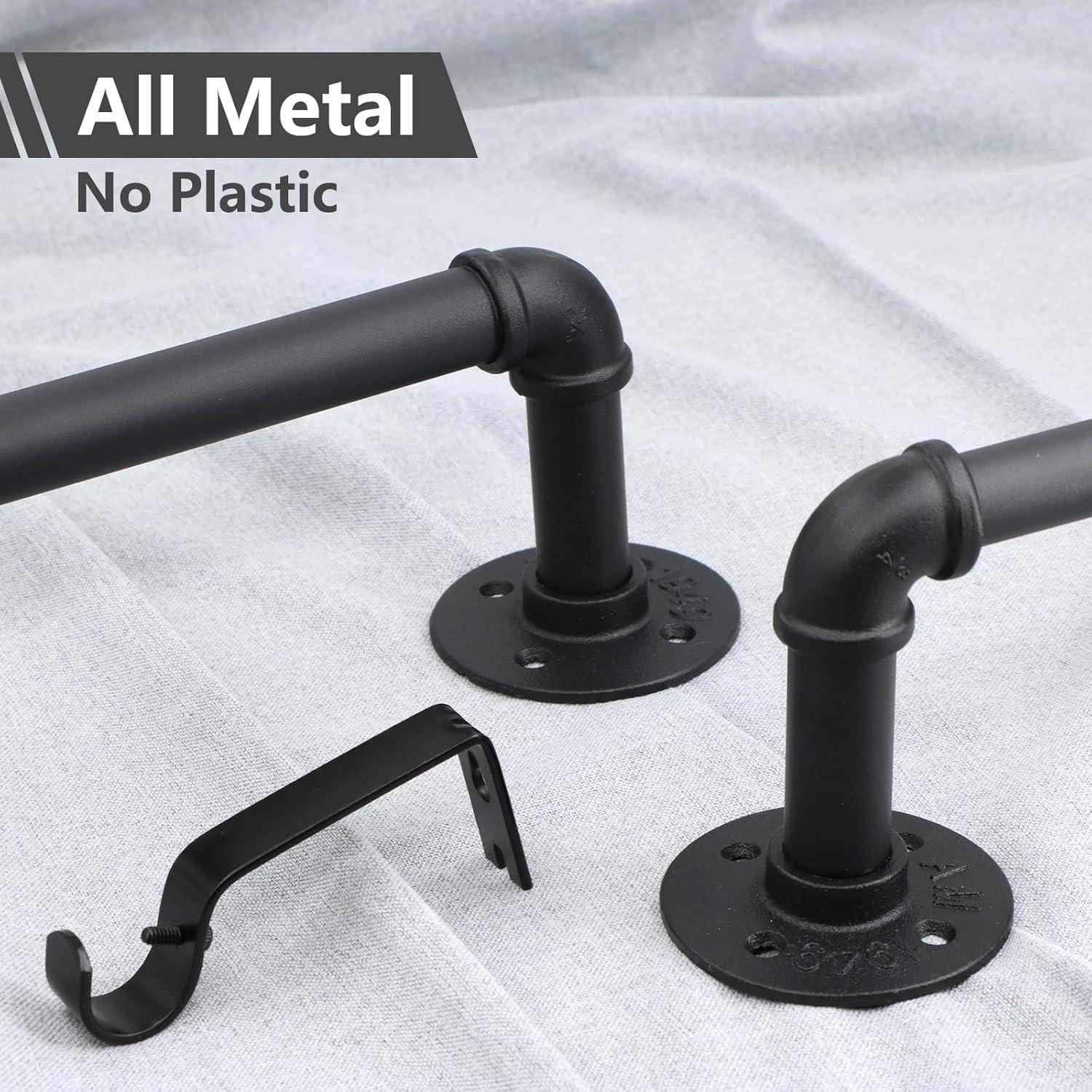 Varilla de Cortina Refrze Negra Industrial Ajustable 48-84"