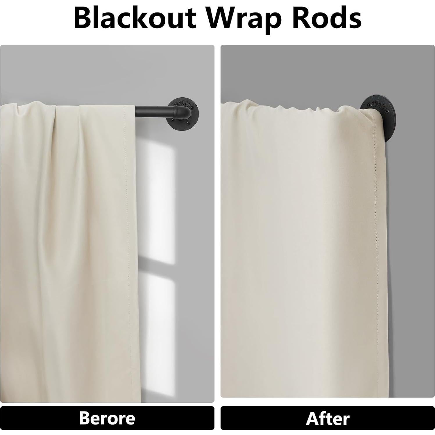 Varilla de Cortina Refrze Negra Industrial Ajustable 48-84"