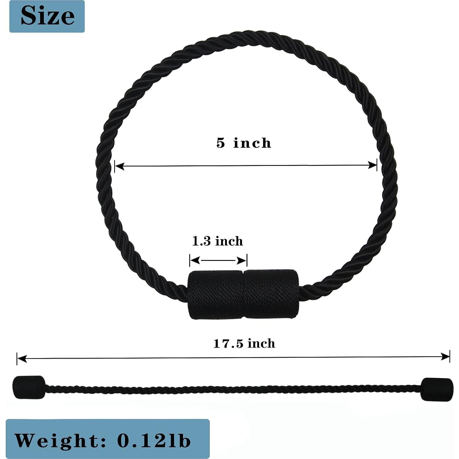 Paquete de 2 Sujetadores Magnéticos de Cortina Porlau Negros