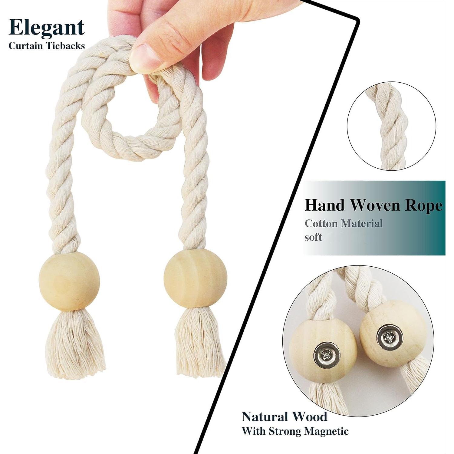 Sujetadores Magnéticos para Cortinas Nieffeiy 2 Piezas Beige