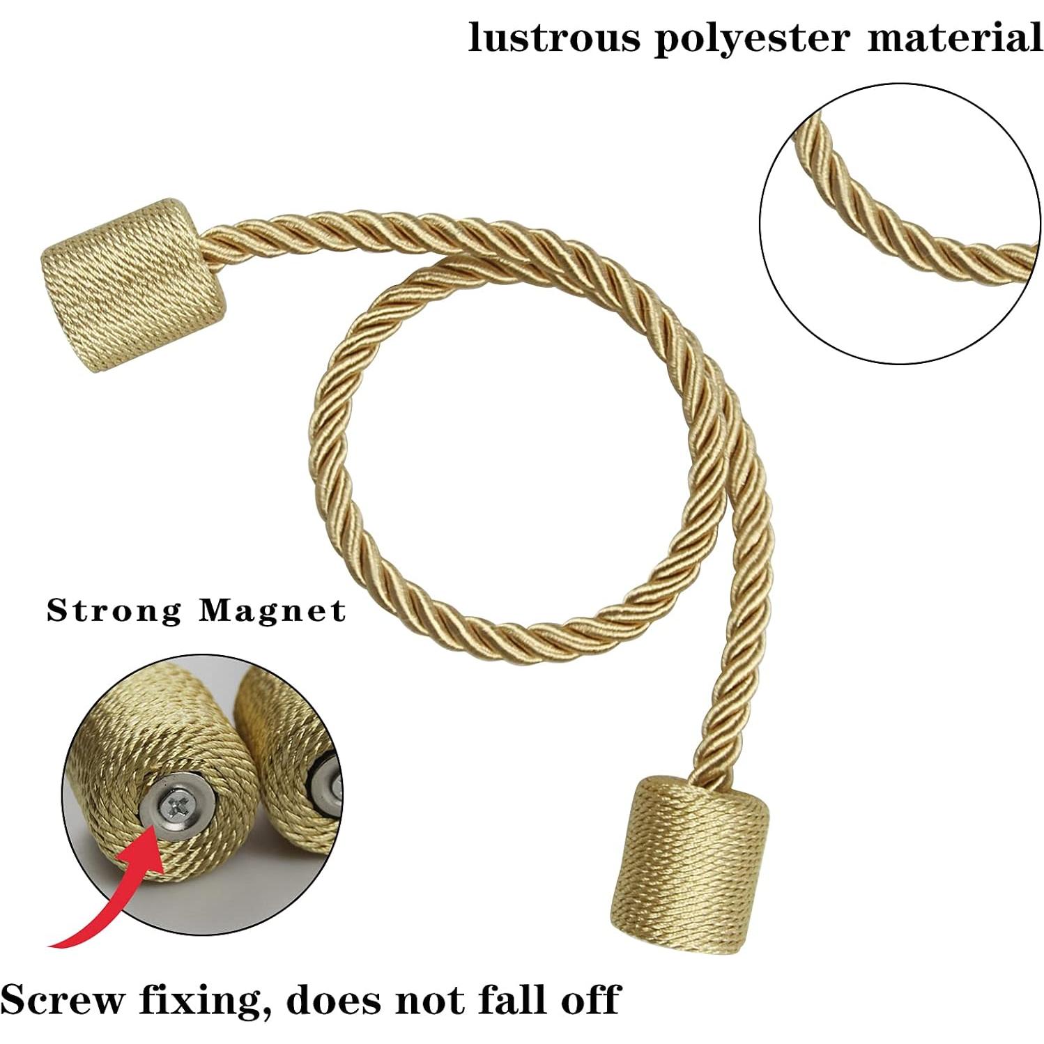 2 Sujetadores Magnéticos de Cortina Porlau - Dorado 44.45cm