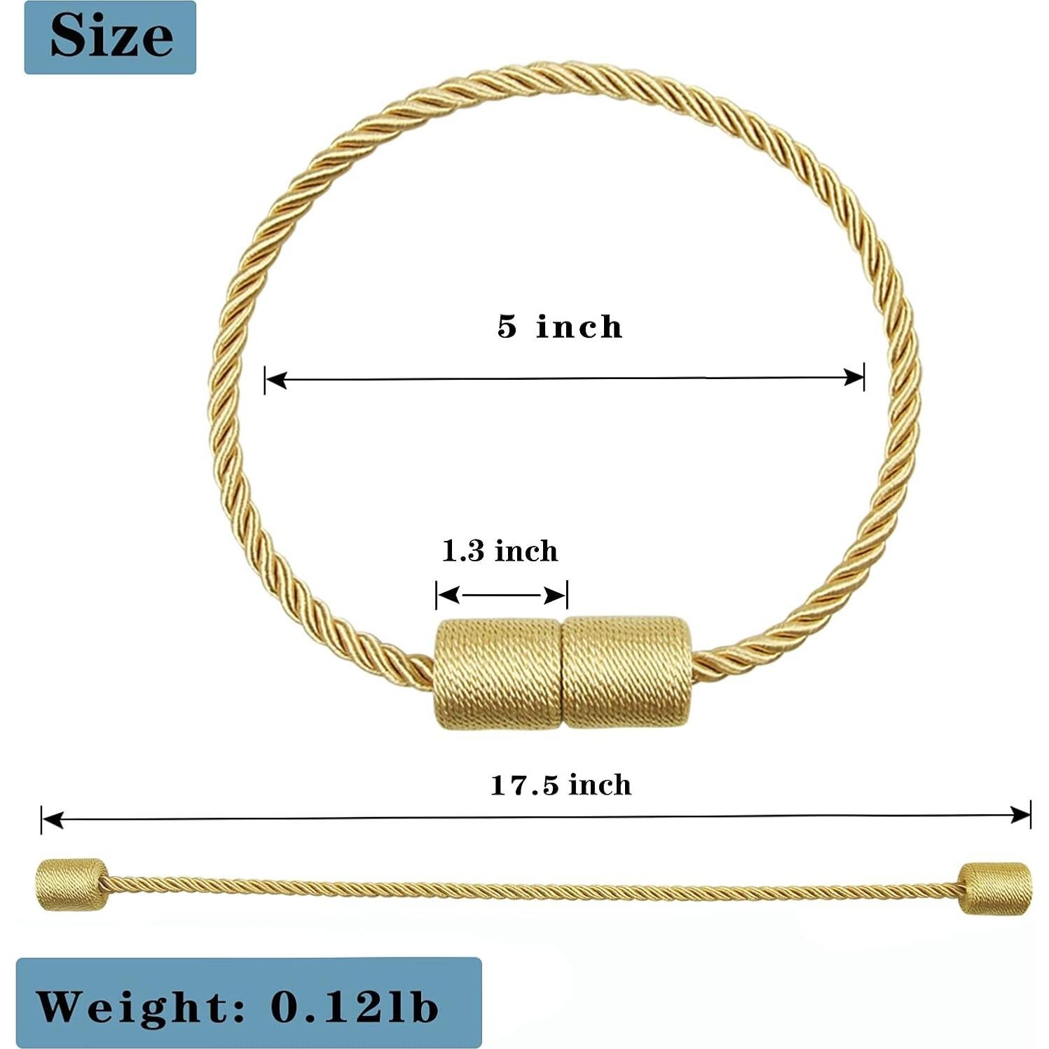 2 Sujetadores Magnéticos de Cortina Porlau - Dorado 44.45cm
