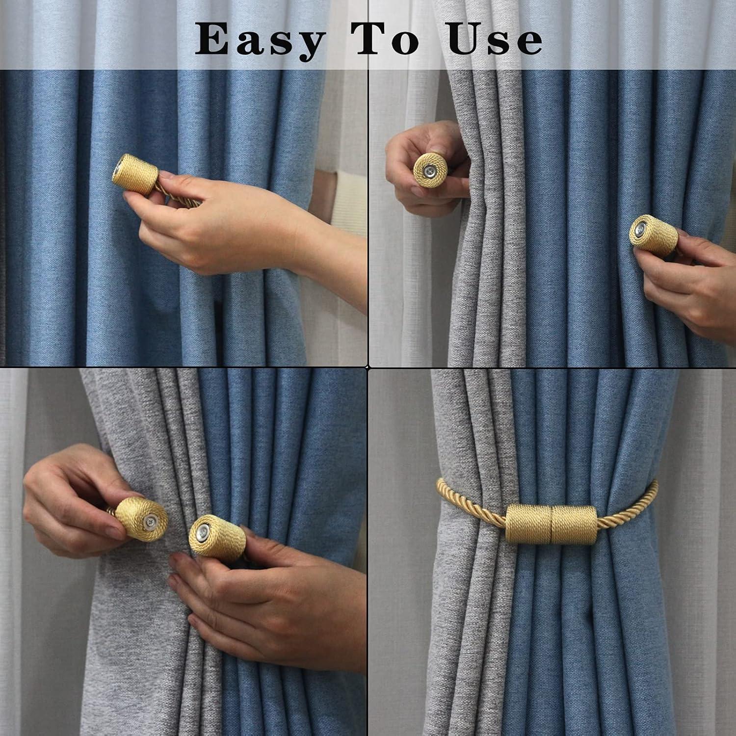 2 Sujetadores Magnéticos de Cortina Porlau - Dorado 44.45cm