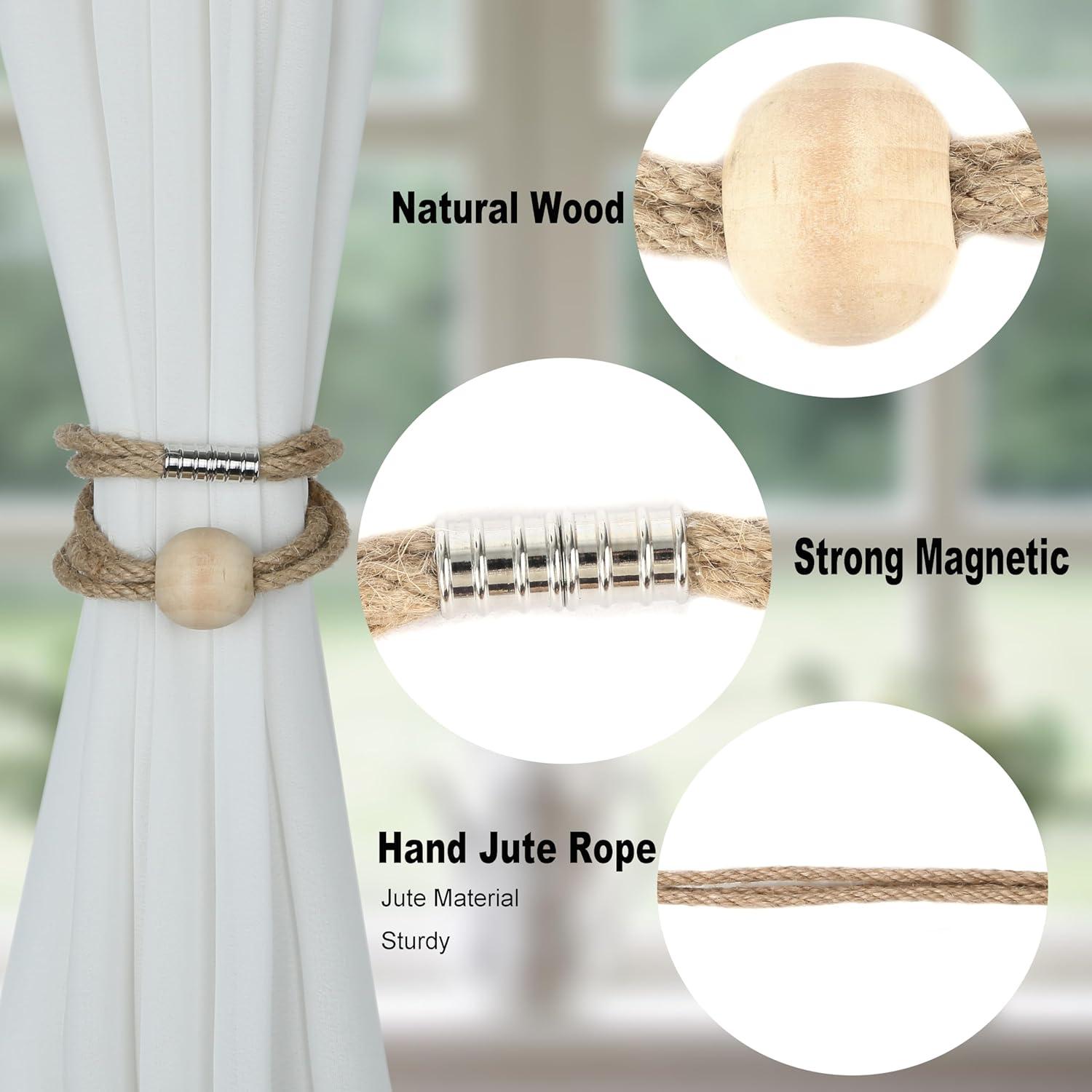 Sujetadores Magnéticos de Cortina de Yute BEL AVENIR - 2 Piezas