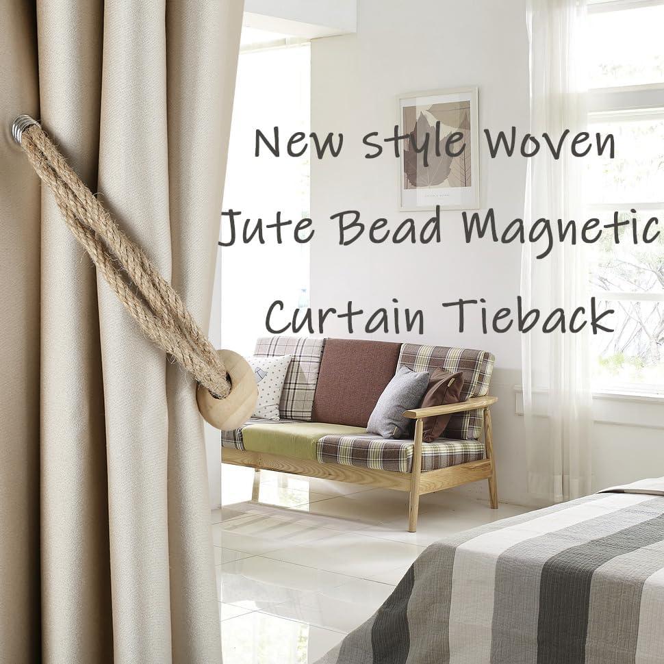 Sujetadores Magnéticos de Cortina de Yute BEL AVENIR - 2 Piezas