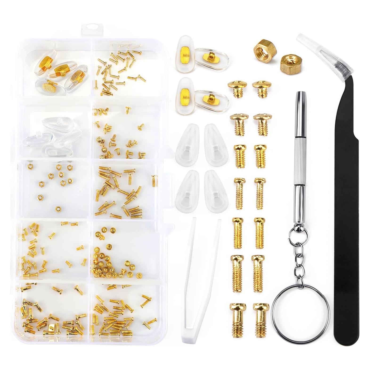 Kit de Reparación de Gafas Ofone con Tornillos Dorados