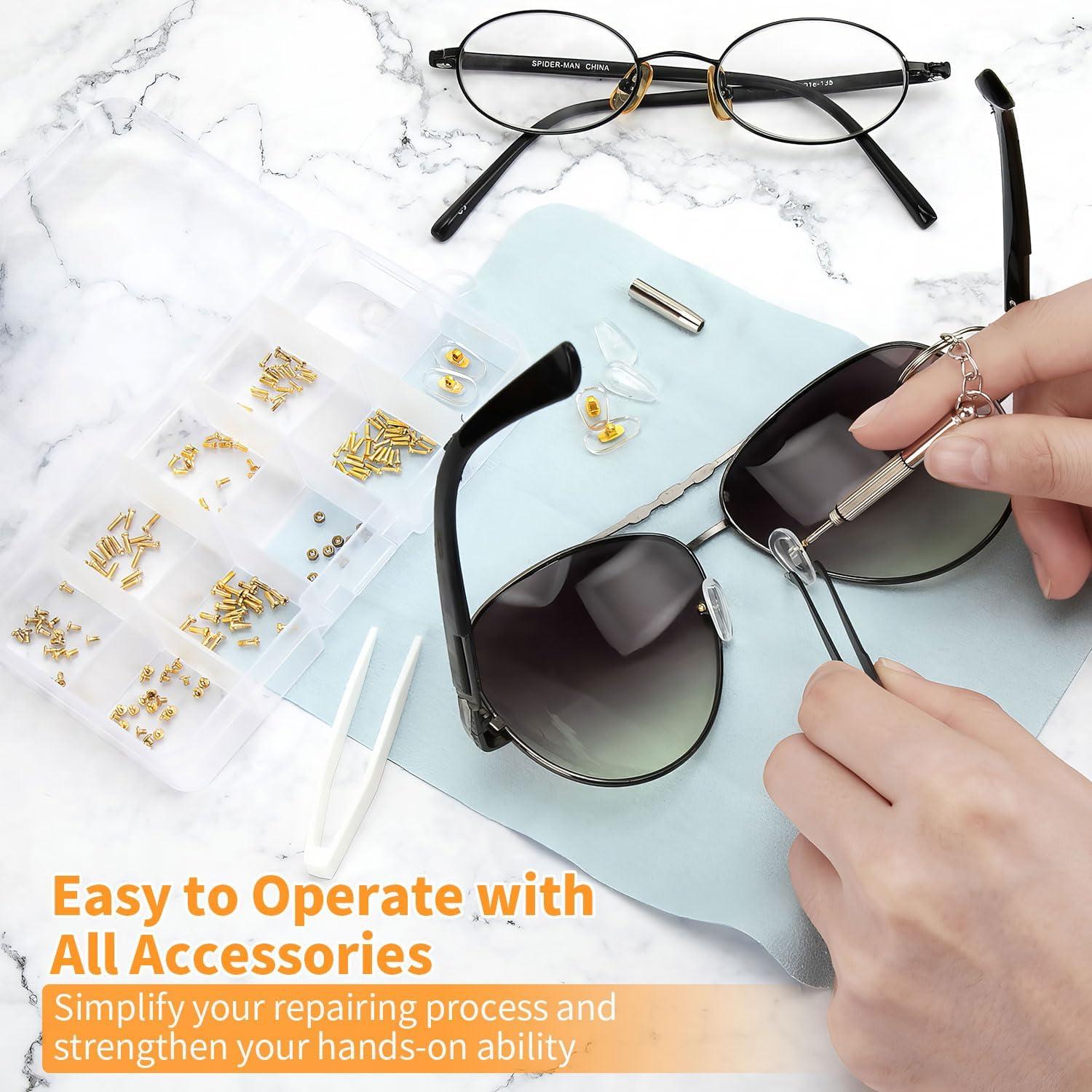 Kit de Reparación de Gafas Ofone con Tornillos Dorados
