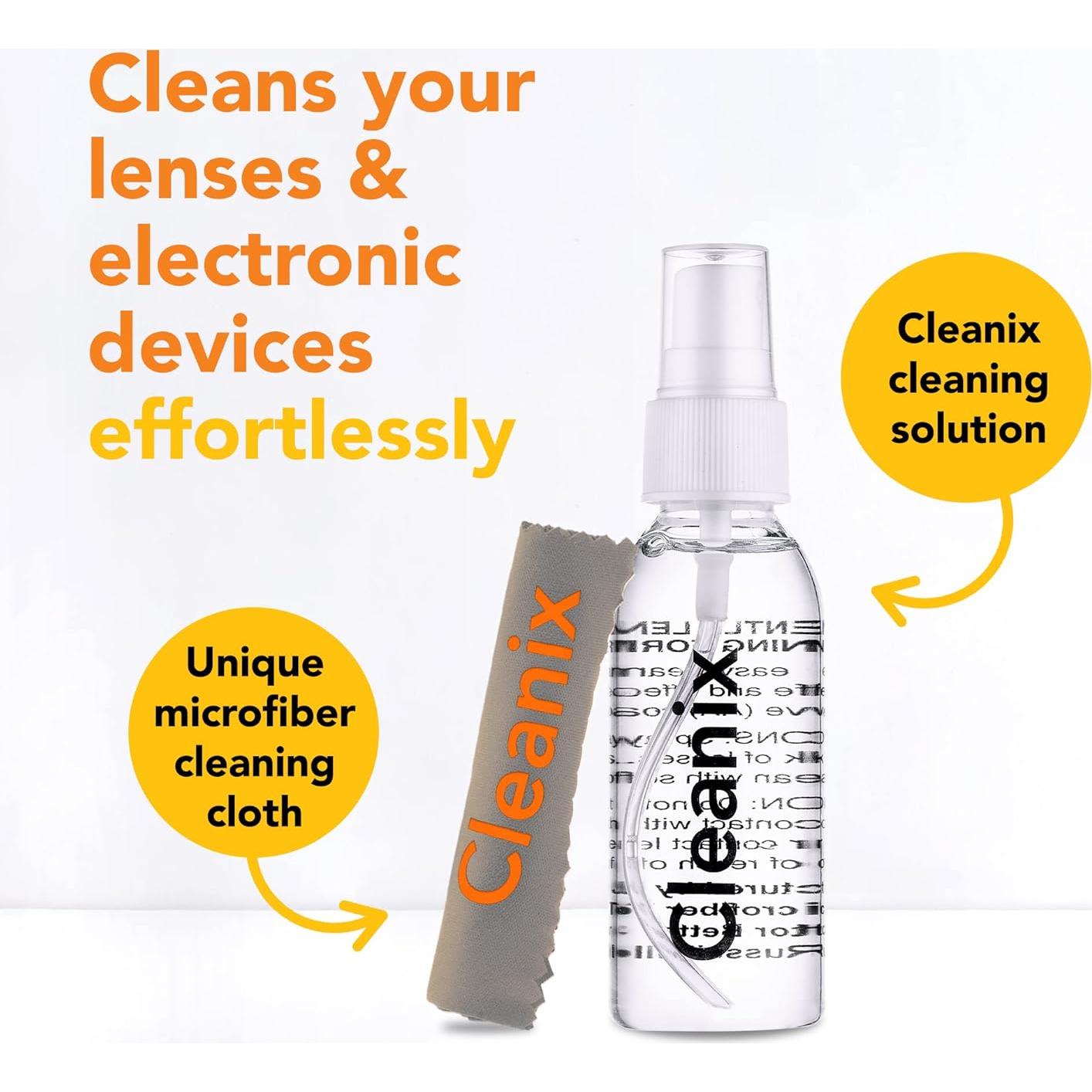 Kit Limpiador de Gafas Cleanix 4 Botellas 59ml y Paños