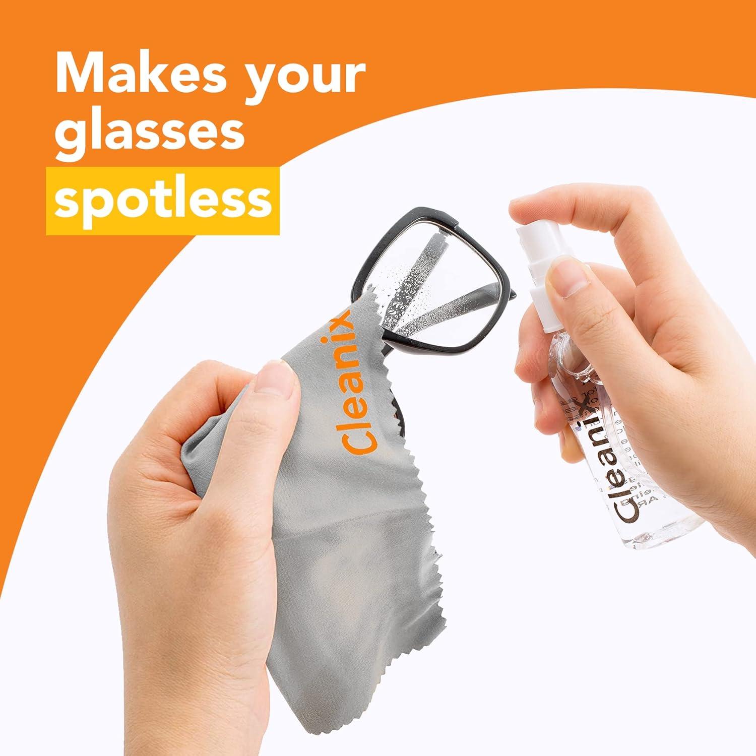 Kit Limpiador de Gafas Cleanix 4 Botellas 59ml y Paños