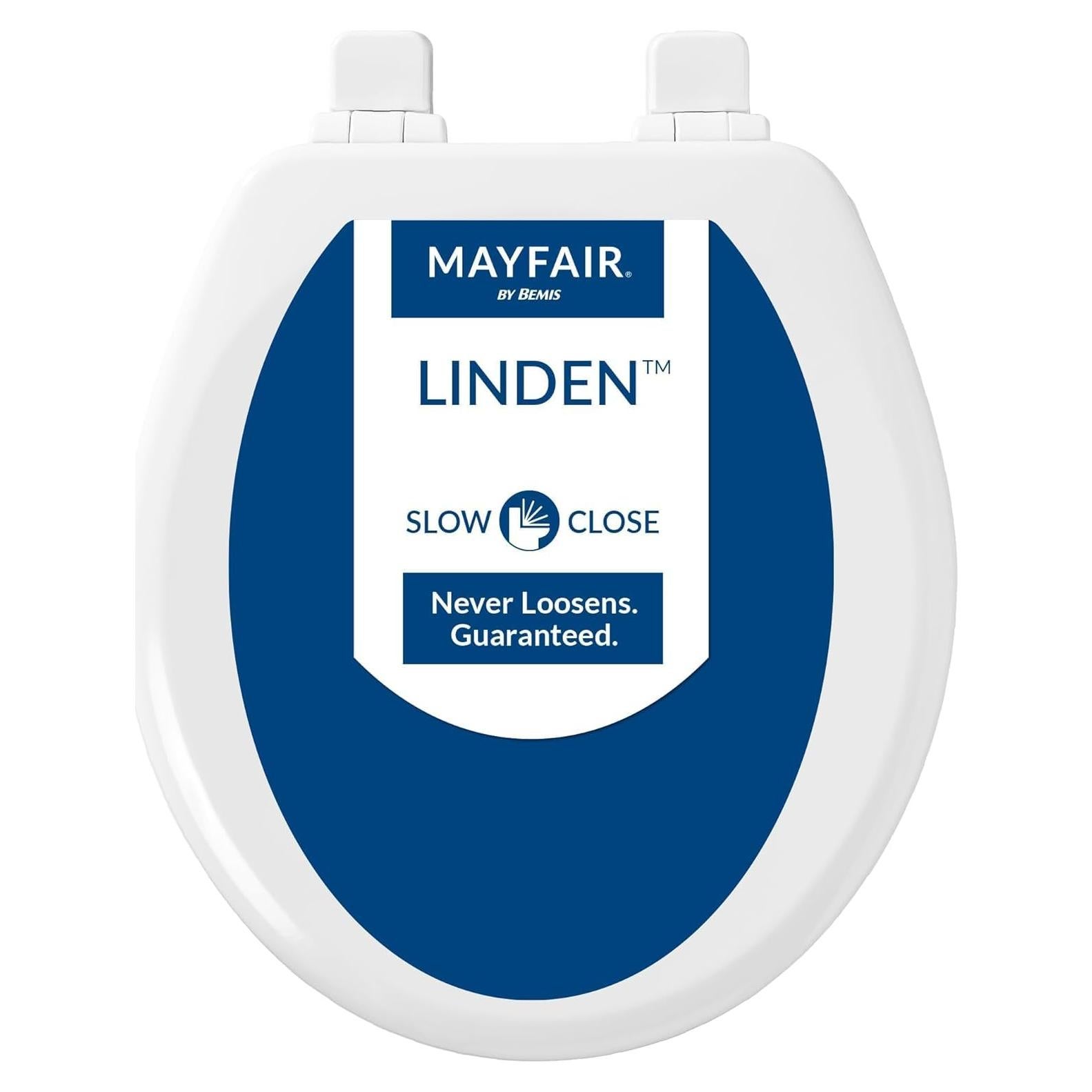 Asiento de Inodoro Mayfair Linden Redondo Blanco Madera Cierre Lento