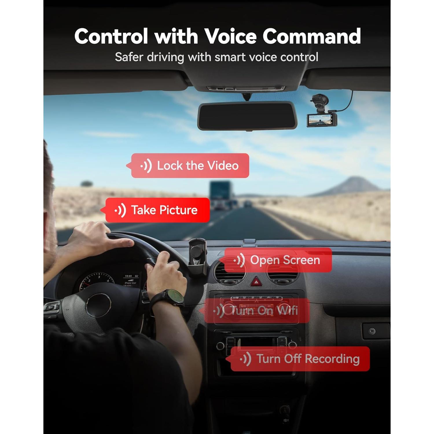 Cámara de Salpicadero REDTIGER F7N Touch 4K Doble, GPS, WiFi