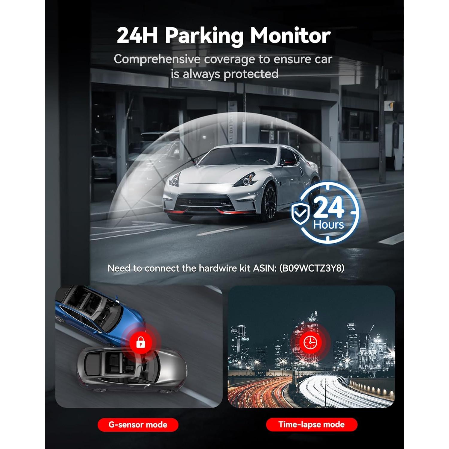 Cámara de Salpicadero REDTIGER F7N Touch 4K Doble, GPS, WiFi