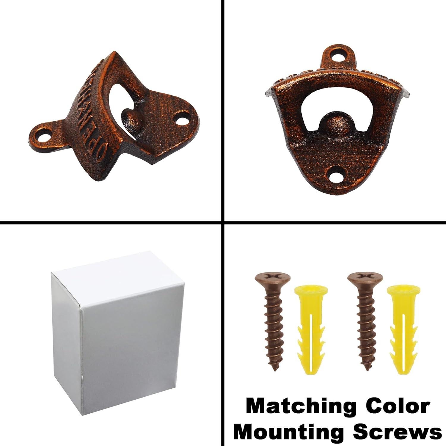 Abrebotellas de Hierro Fundido HAIICEN Montaje en Pared Cobre Antiguo