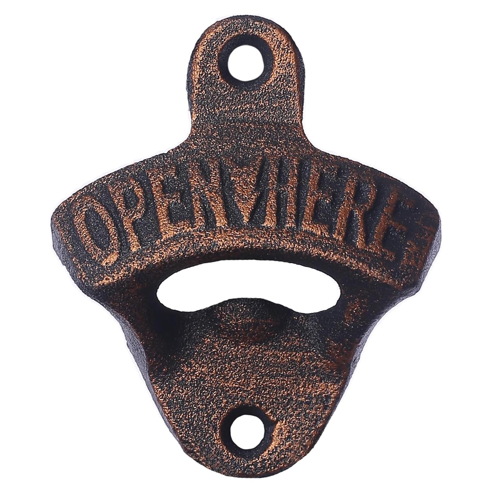 Abrebotellas de Pared Jumiok de Hierro Fundido Cobre Antiguo