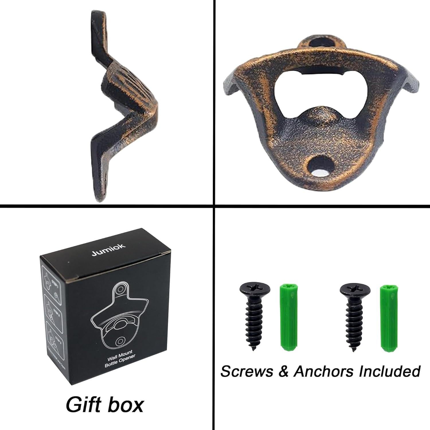 Abrebotellas de Pared Jumiok de Hierro Fundido Cobre Antiguo