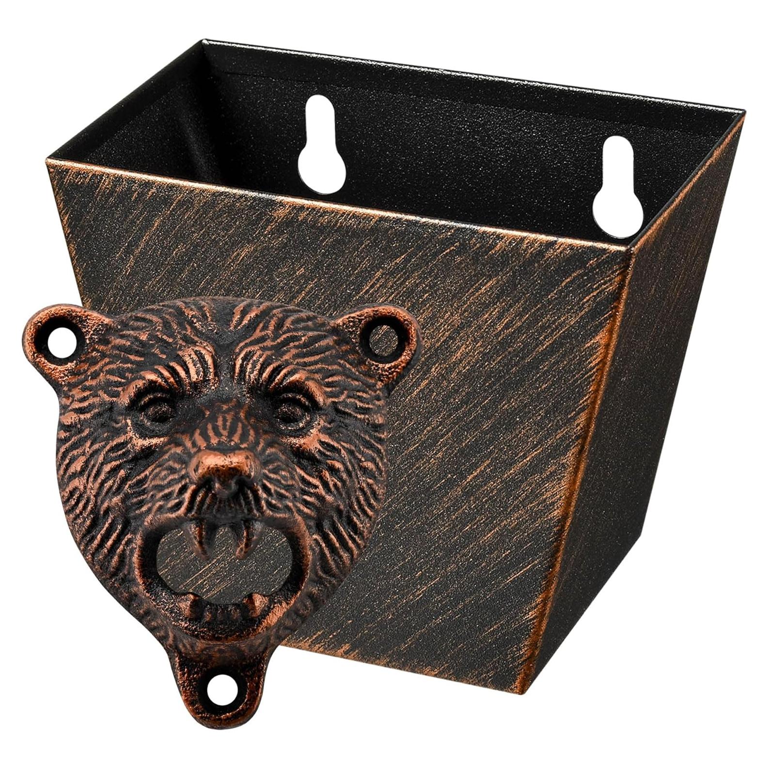 Abrebotellas de Pared HAIICEN Oso Hierro Fundido Cobre Antiguo
