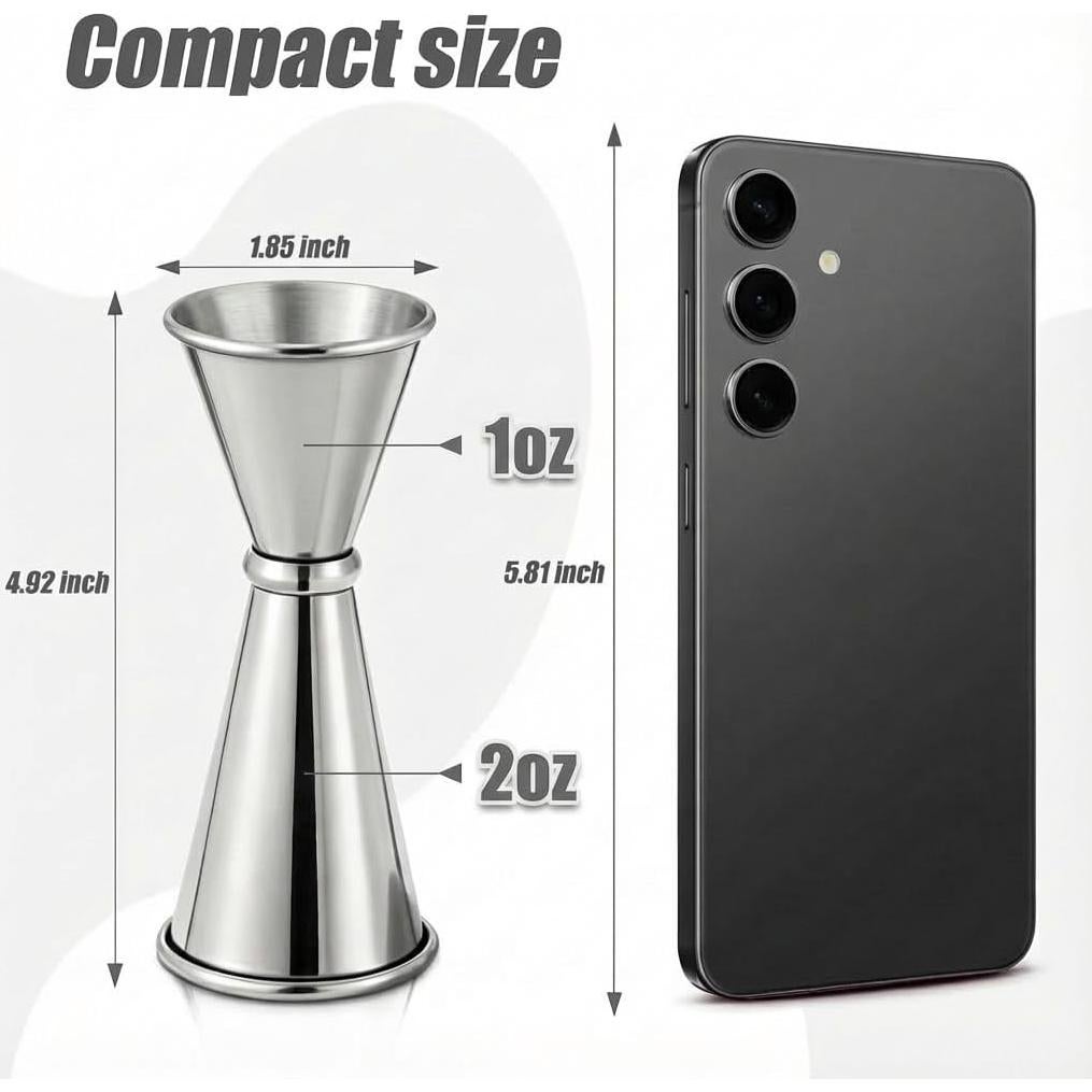 Jigger Doble 2oz/1oz Oxiraqan - Acero Inoxidable para Coctelería