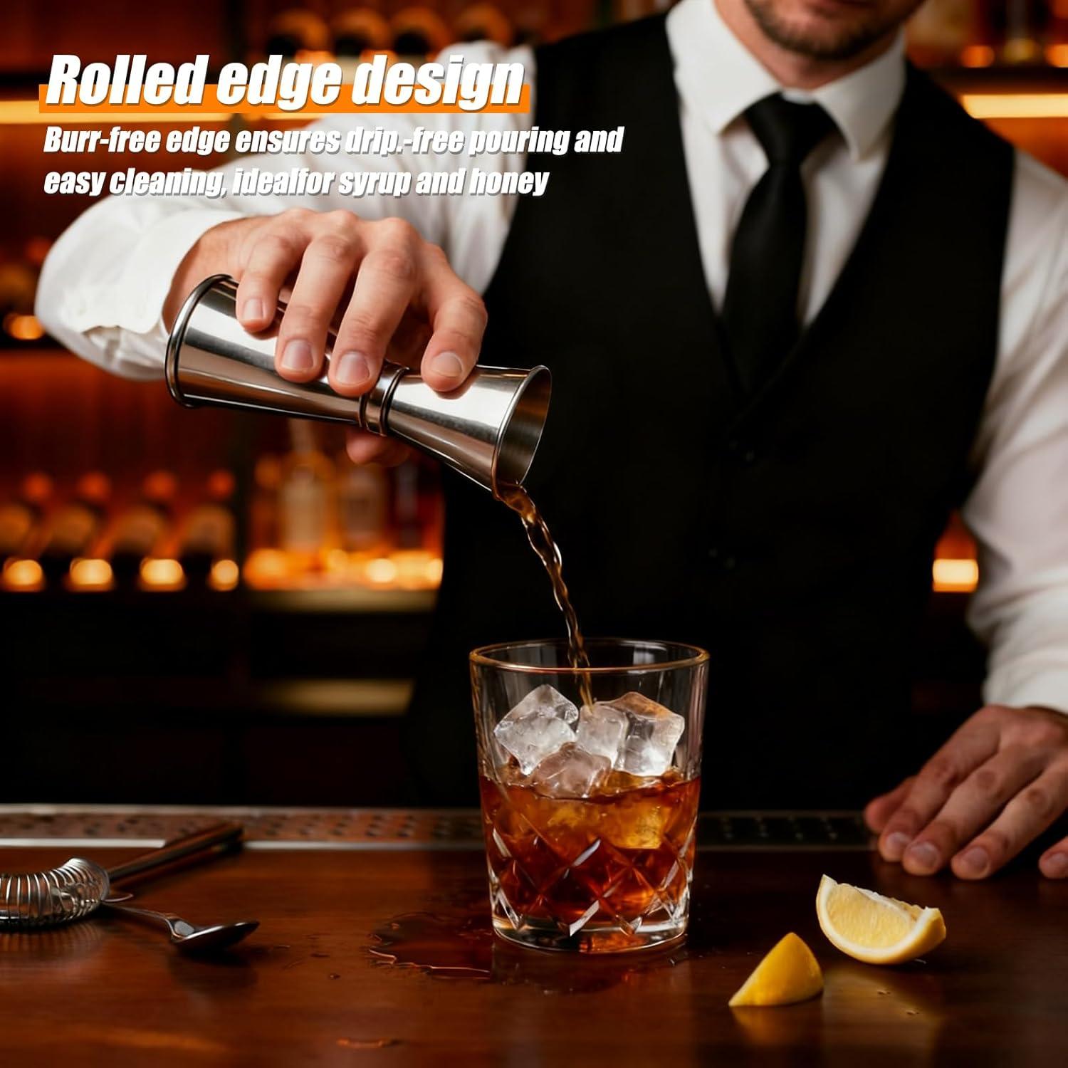 Jigger Doble 2oz/1oz Oxiraqan - Acero Inoxidable para Coctelería