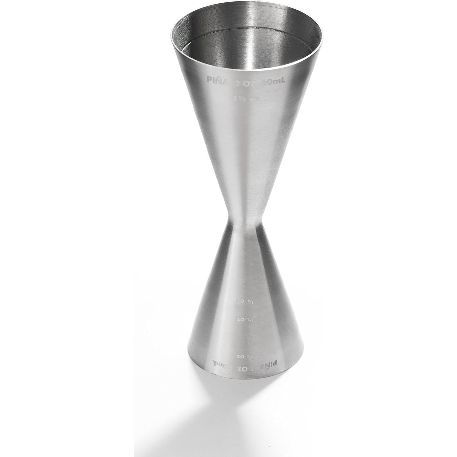Jigger Acero Inoxidable Piña Barware 30ml Acabado Cepillado