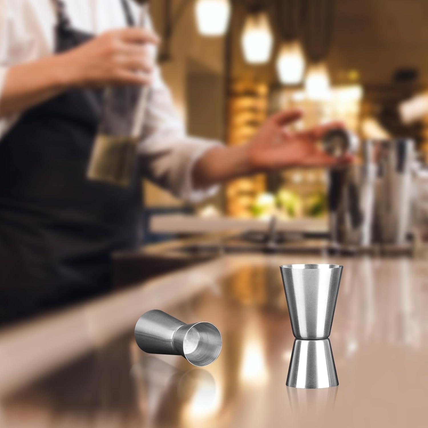 Jigger Medidor Doble EWUHRY Acero Inoxidable 30ml Plateado