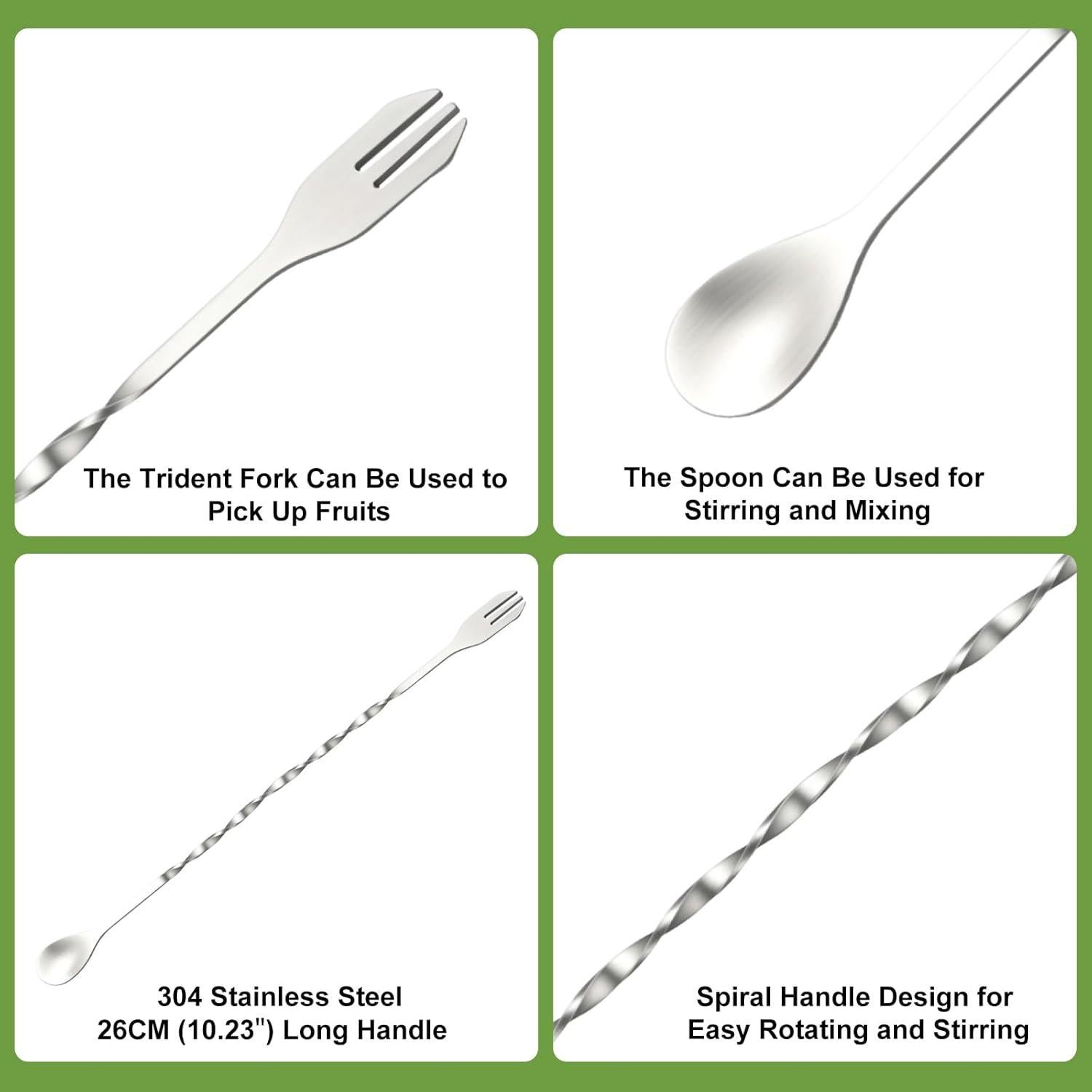 Juego de 2 Piezas Muddler y Cuchara Acero Inoxidable SZDGGZ