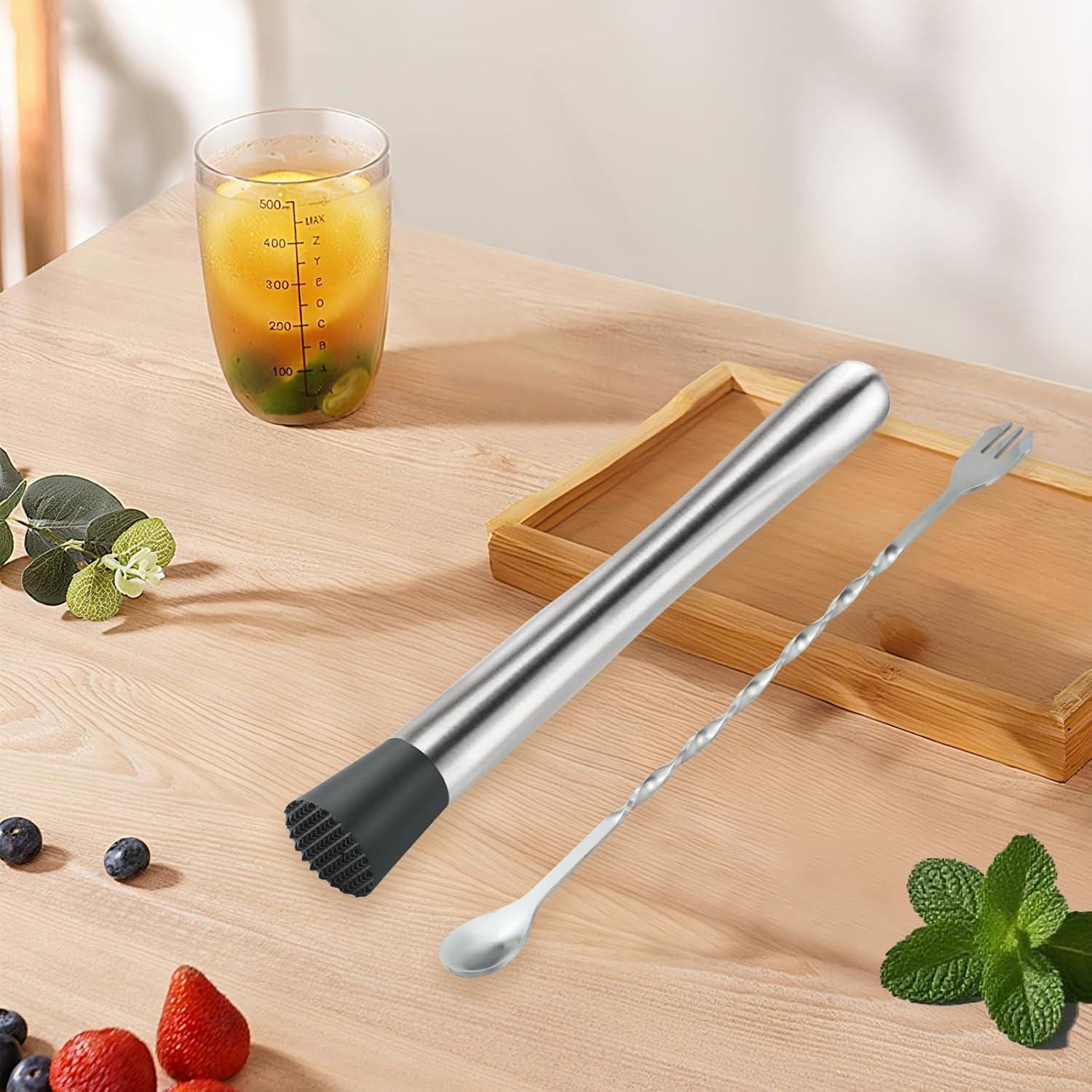 Juego de 2 Piezas Muddler y Cuchara Acero Inoxidable SZDGGZ