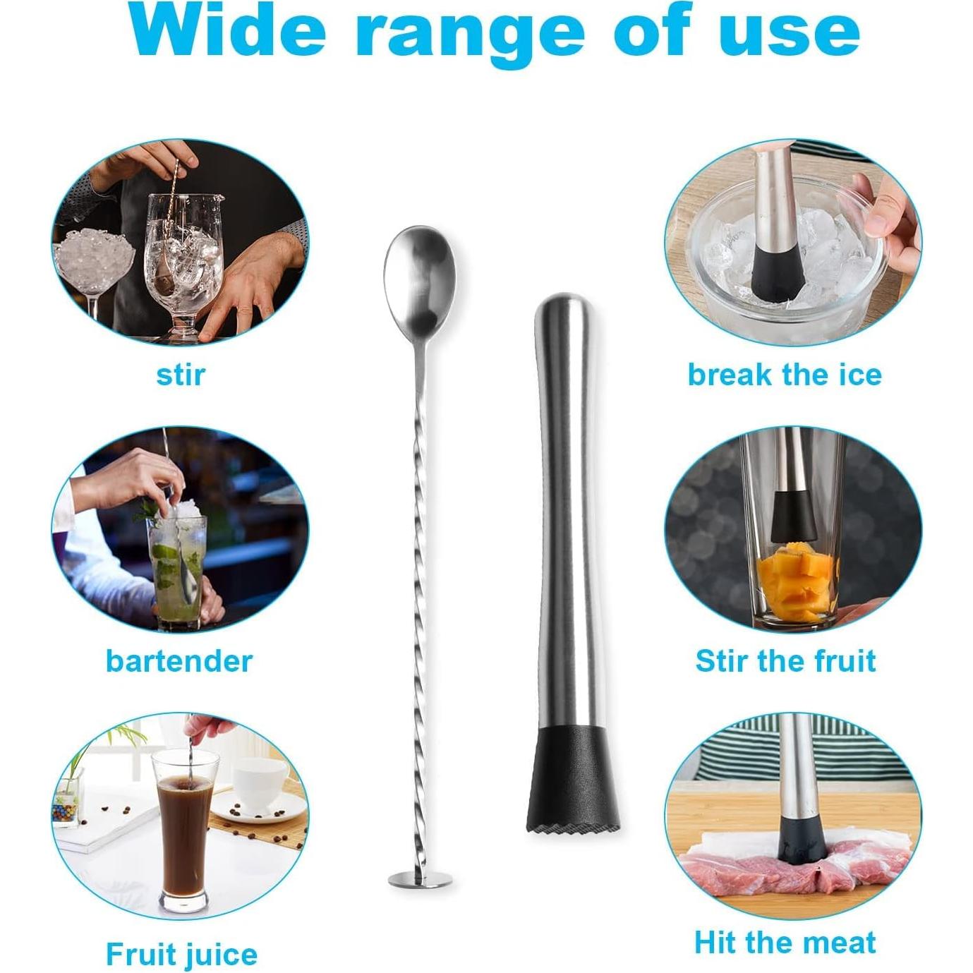 Macerador y cuchara de mezcla acero inoxidable 25.4 cm