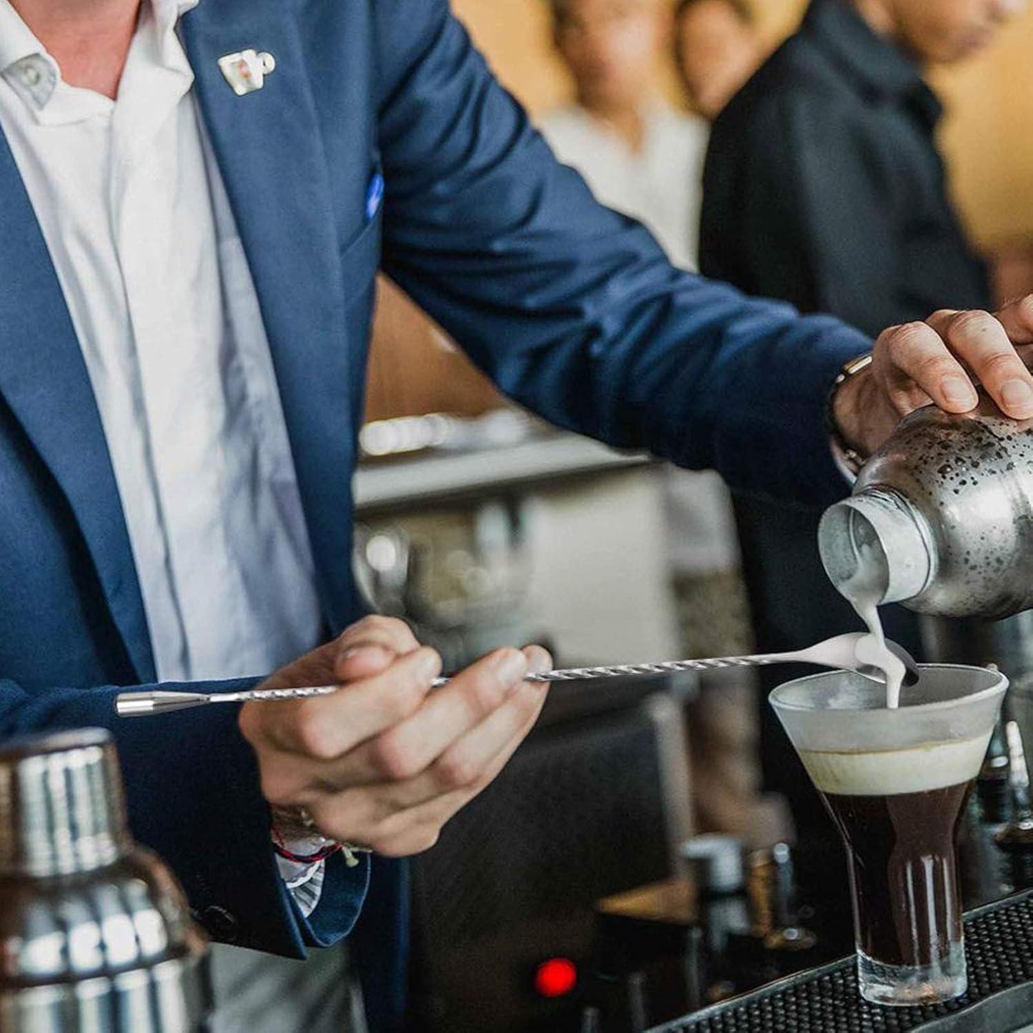 Mortero de cócteles LEGERM de acero inoxidable con cuchara