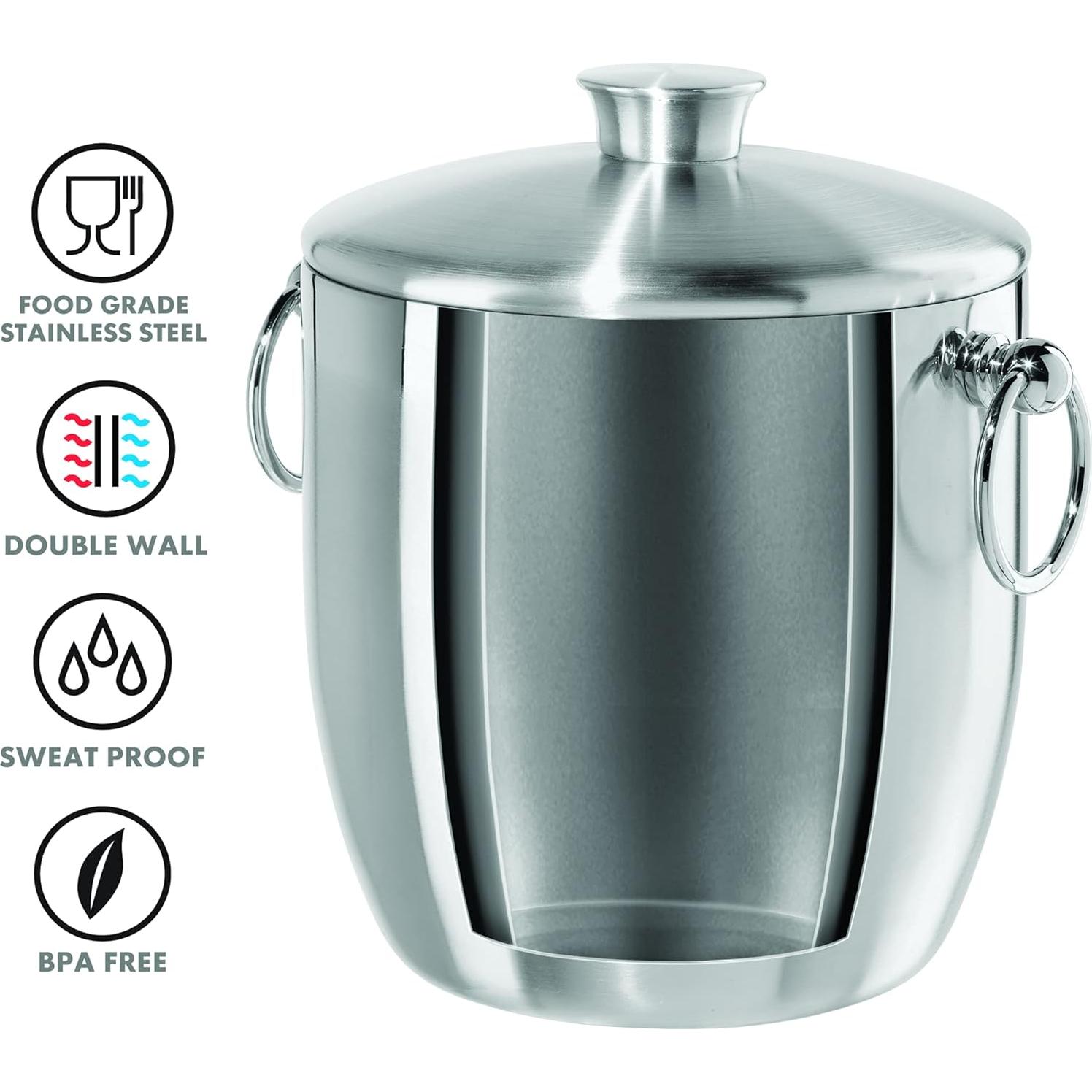 Cubo de Hielo Aislado OGGI de Acero Inoxidable 2.84L