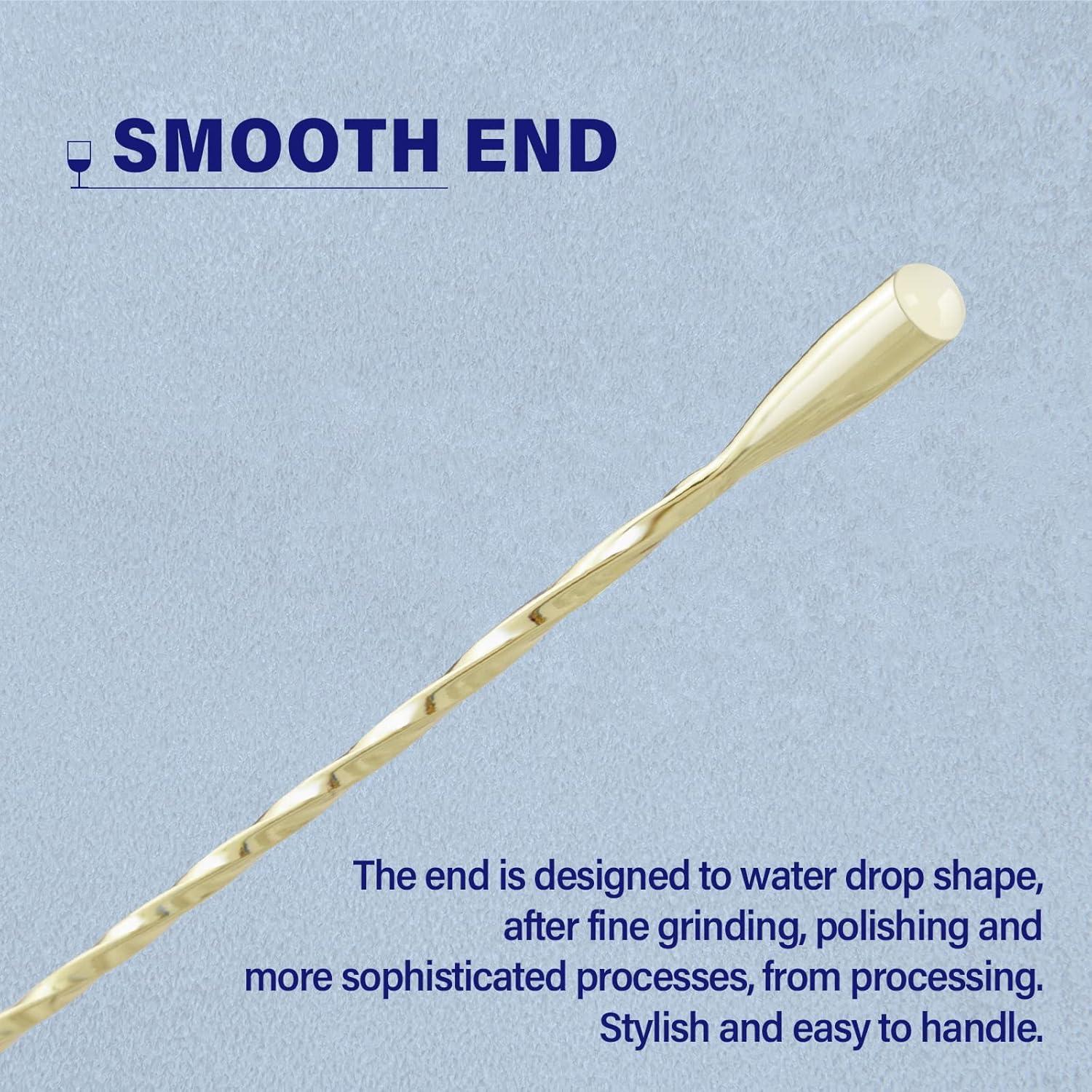 Cucharón de Bar Briout 30.48 cm Acero Inoxidable Dorado 2 Pcs