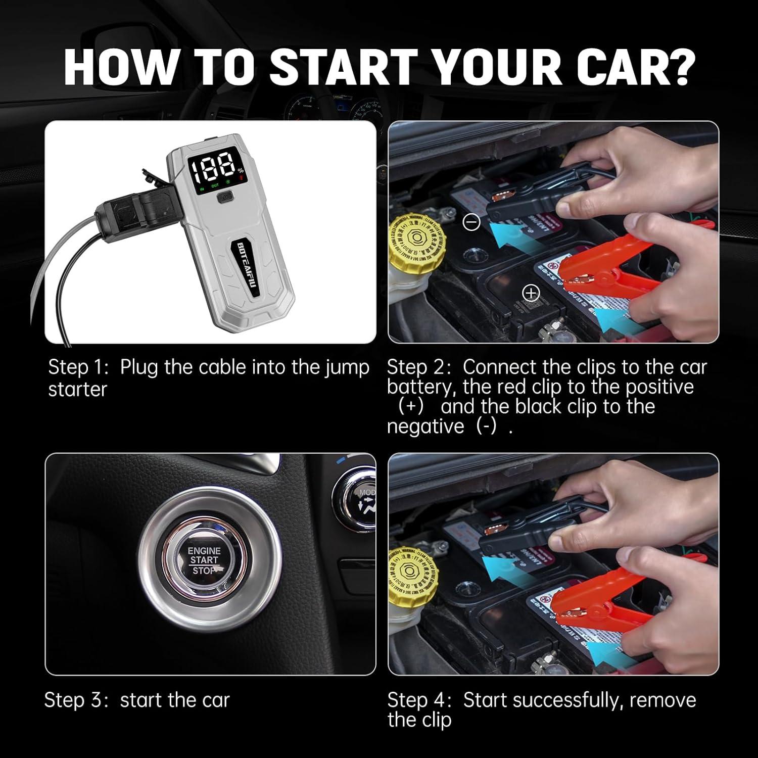 Booster de Batería 5000A BOTEAIFIU BU02 con Pantalla LCD