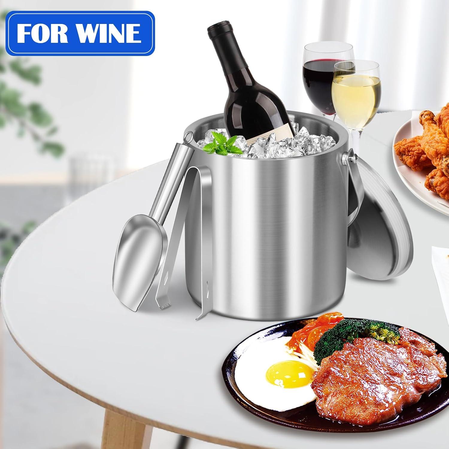 Cubo de Hielo Aislado 2L Acero Inoxidable Bien Hecho