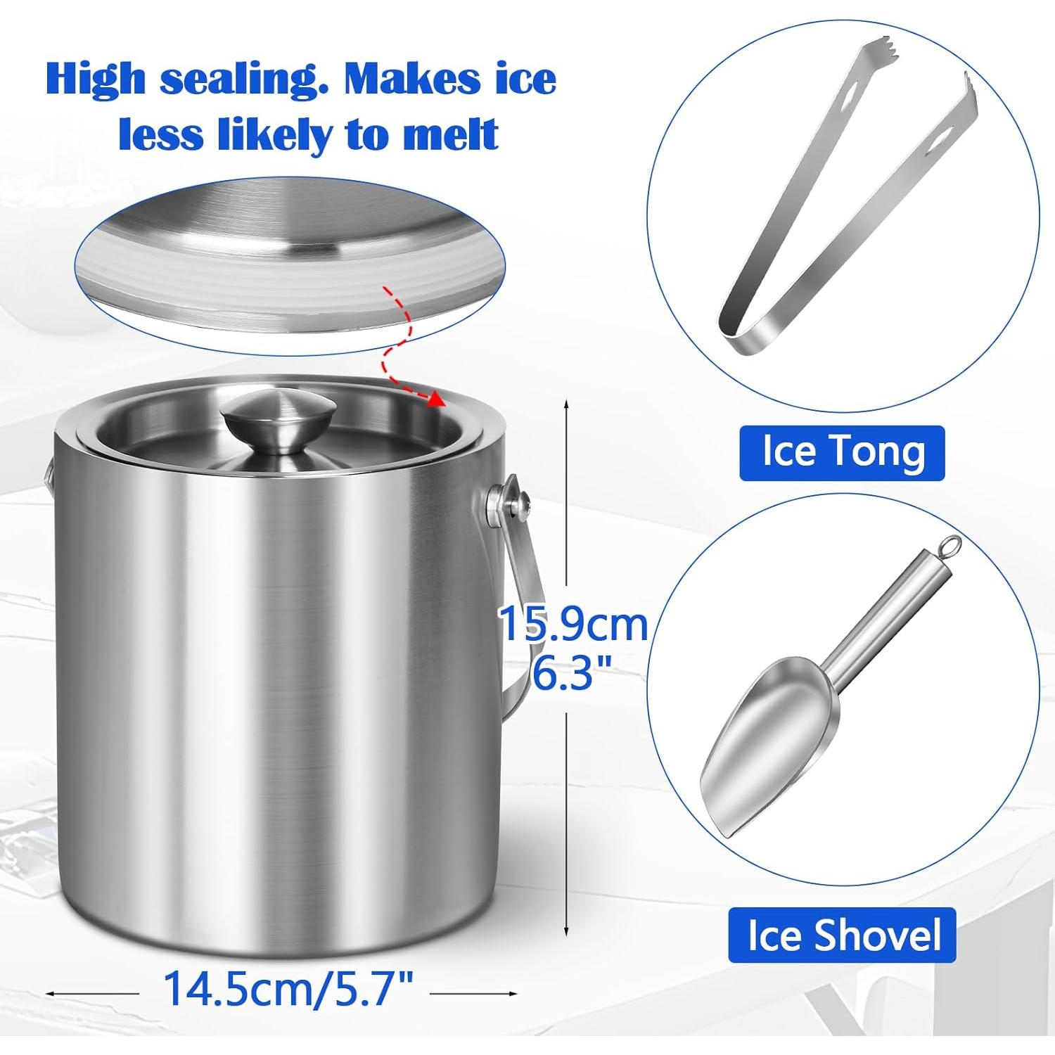 Cubo de Hielo Aislado 2L Acero Inoxidable Bien Hecho